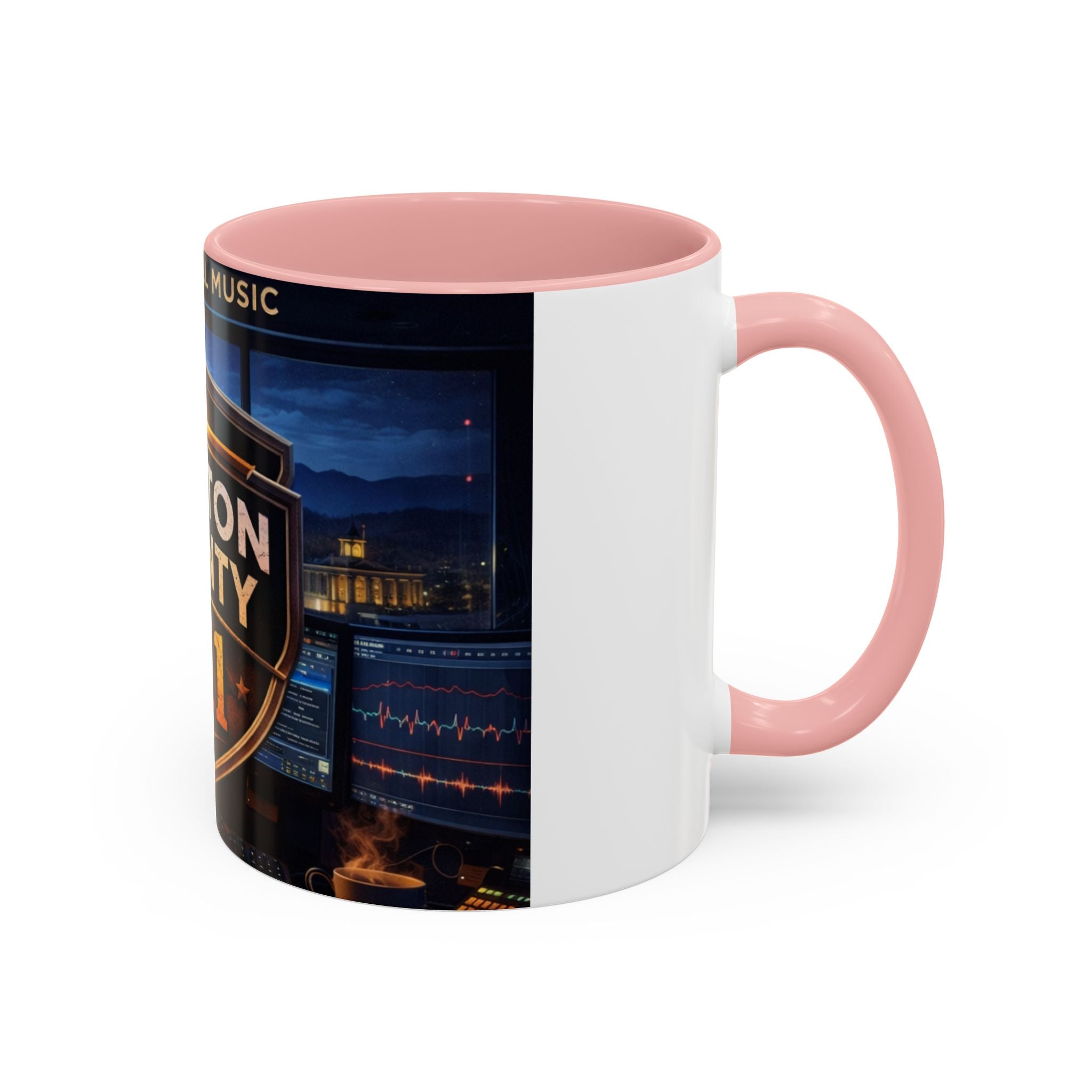 Preston County 911 Coffee Mug: Emergency Dispatch Badge Accent Mug