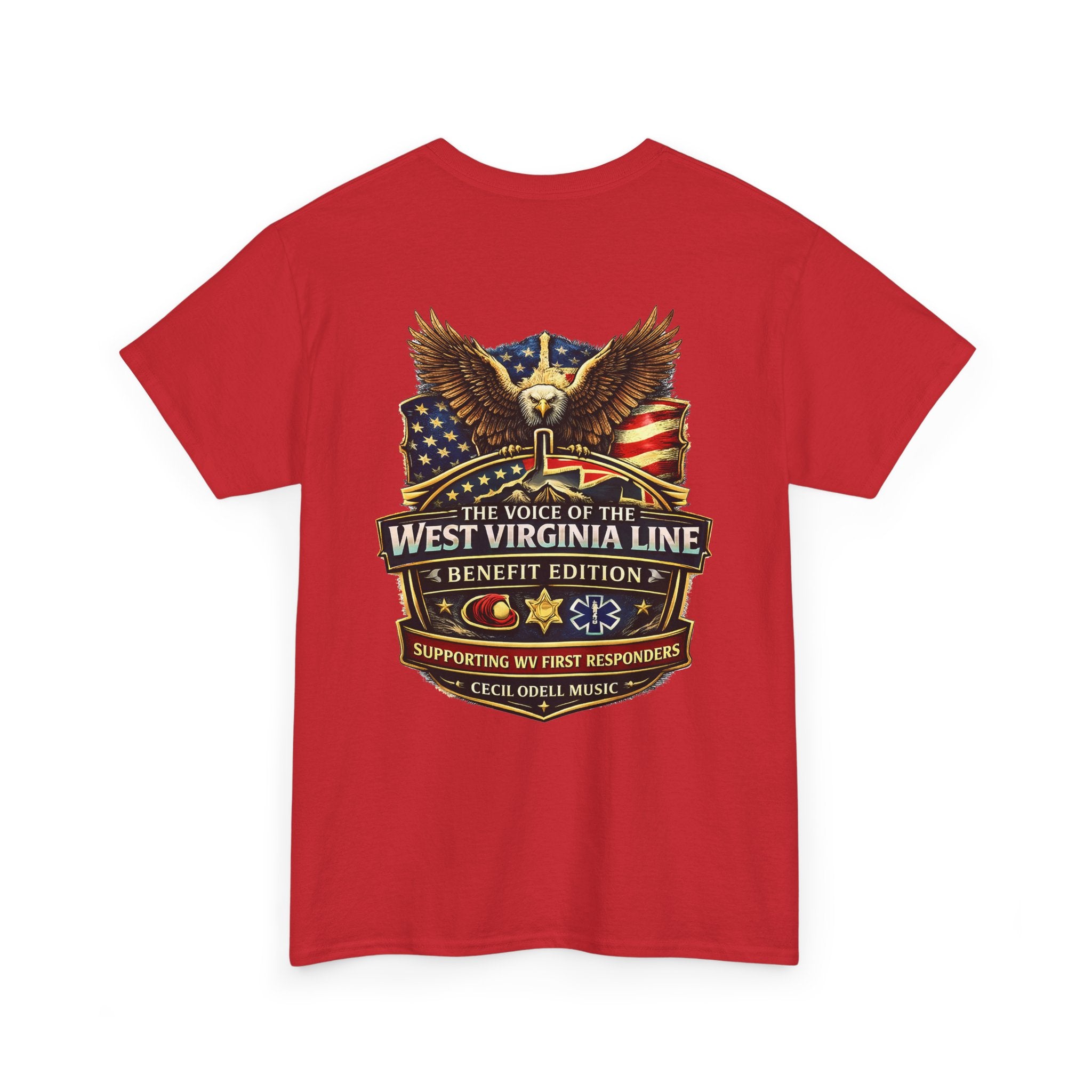 West Virginia Line Benefit Tee: Supporting First Responders (Eagle & Flag)