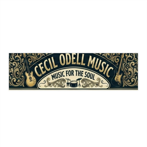 Cecil Odell Music Music for the Soul Retro Guitar Bumper Sticker