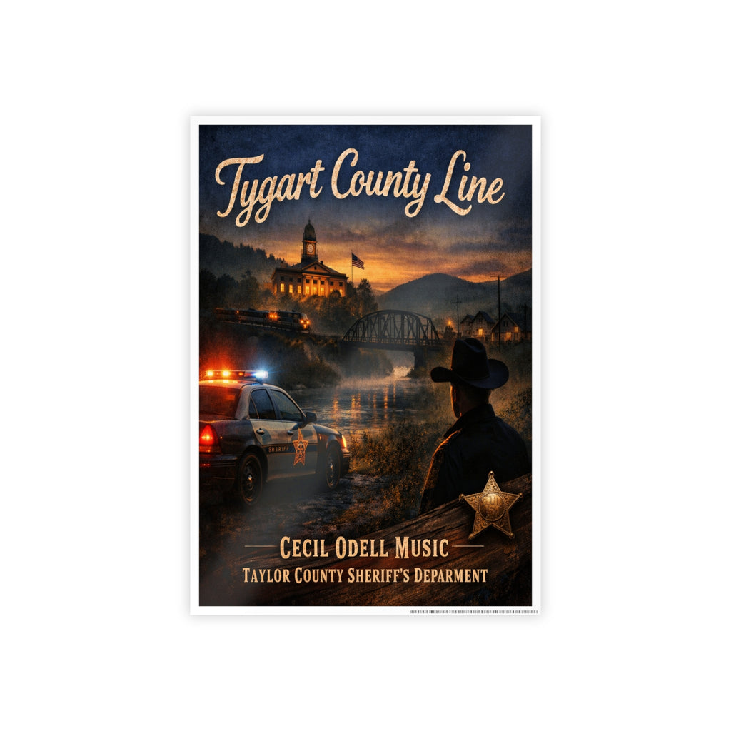Gloss Poster - Tygart County Line Vintage Sheriff Music Print