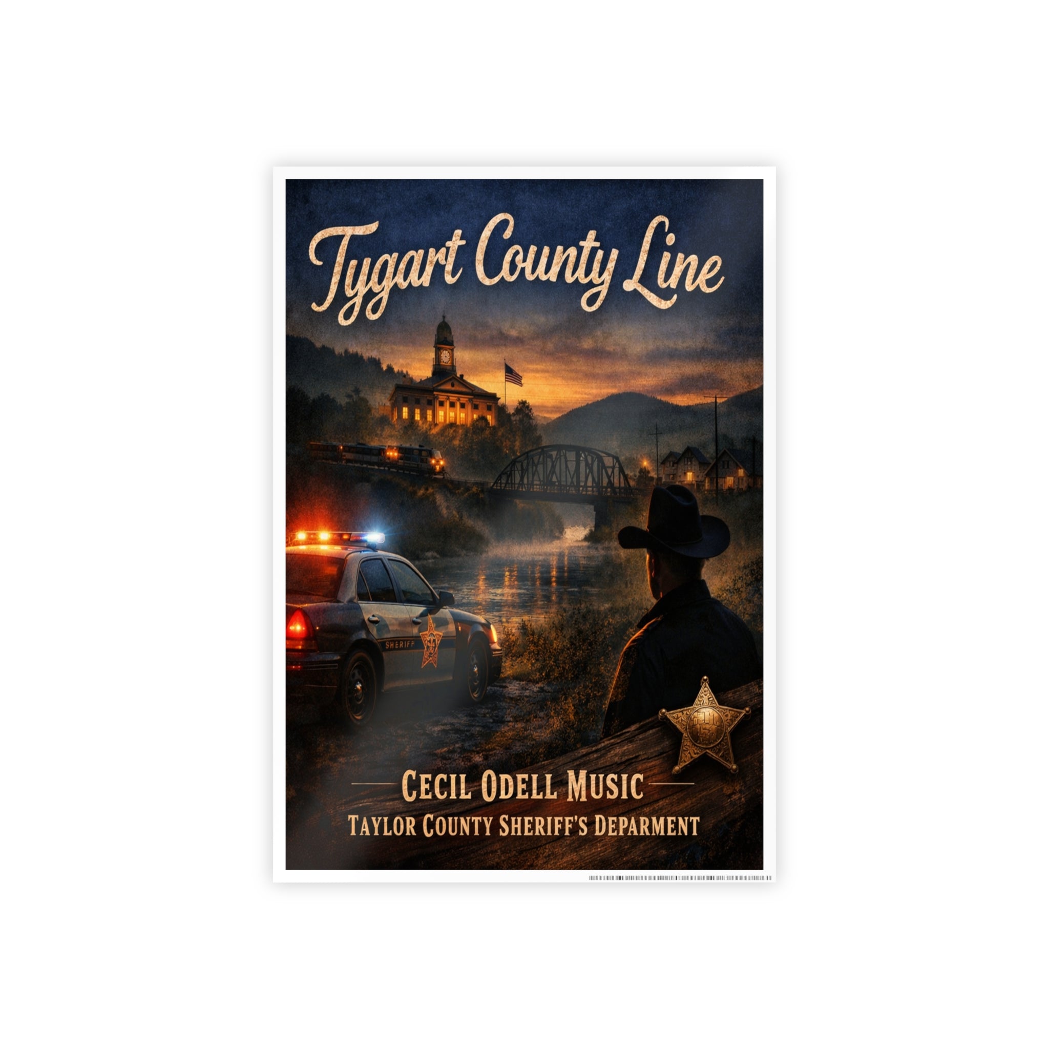 Gloss Poster - Tygart County Line Vintage Sheriff Music Print