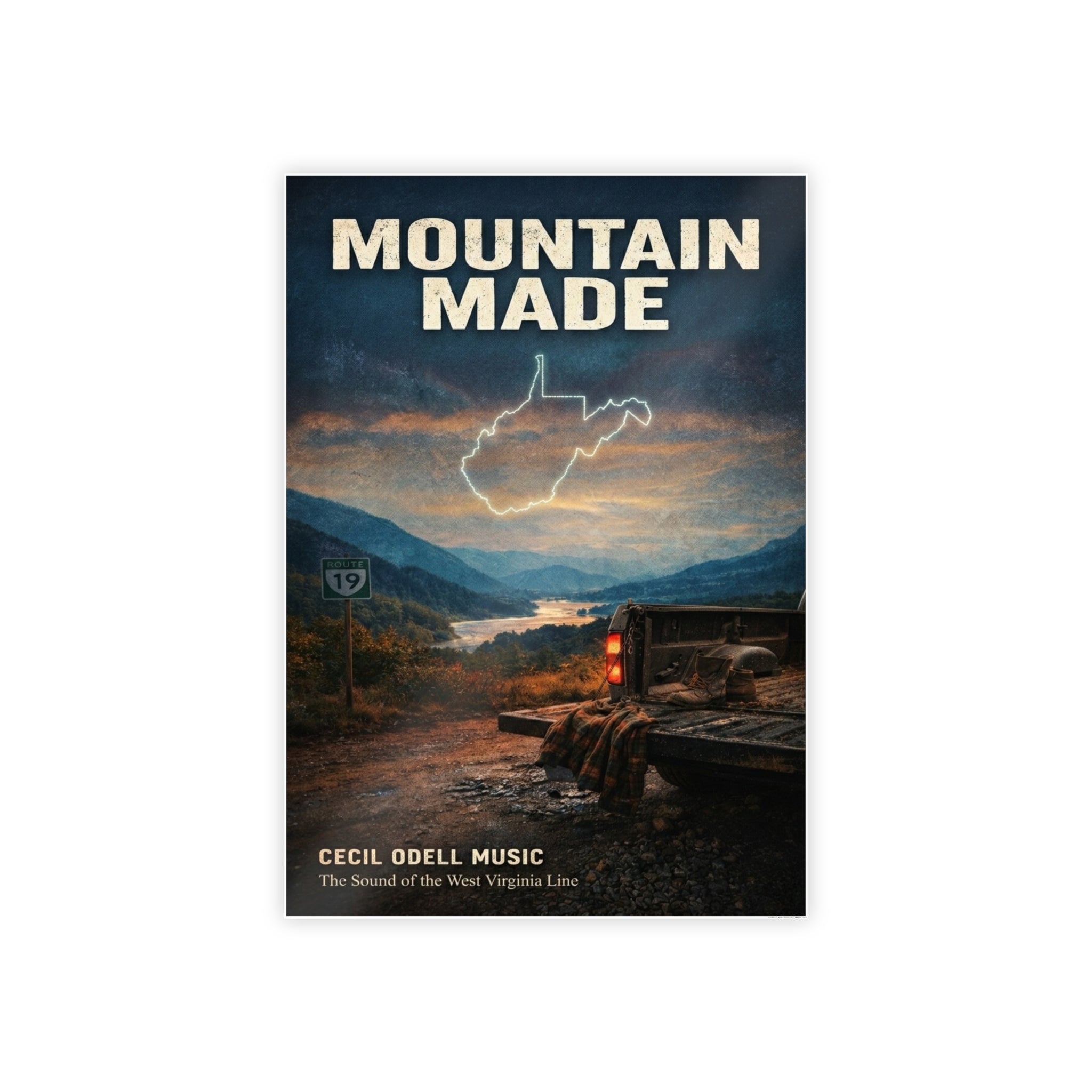 Mountain Made Poster: West Virginia Vintage Landscape Print