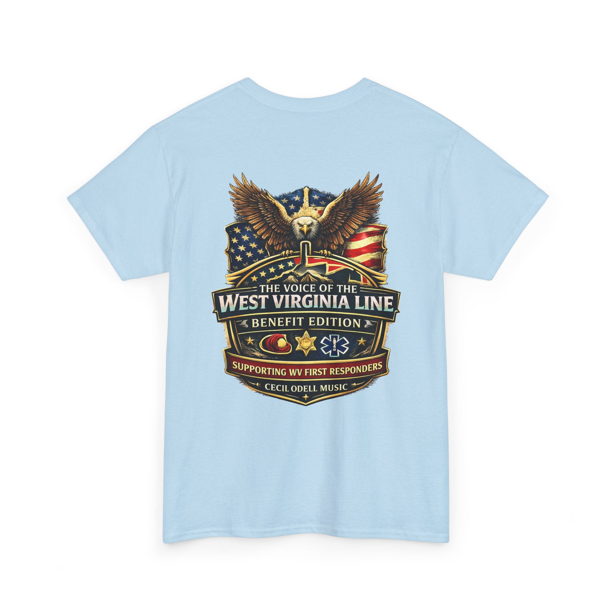 West Virginia Line Benefit Tee: Supporting First Responders (Eagle & Flag)