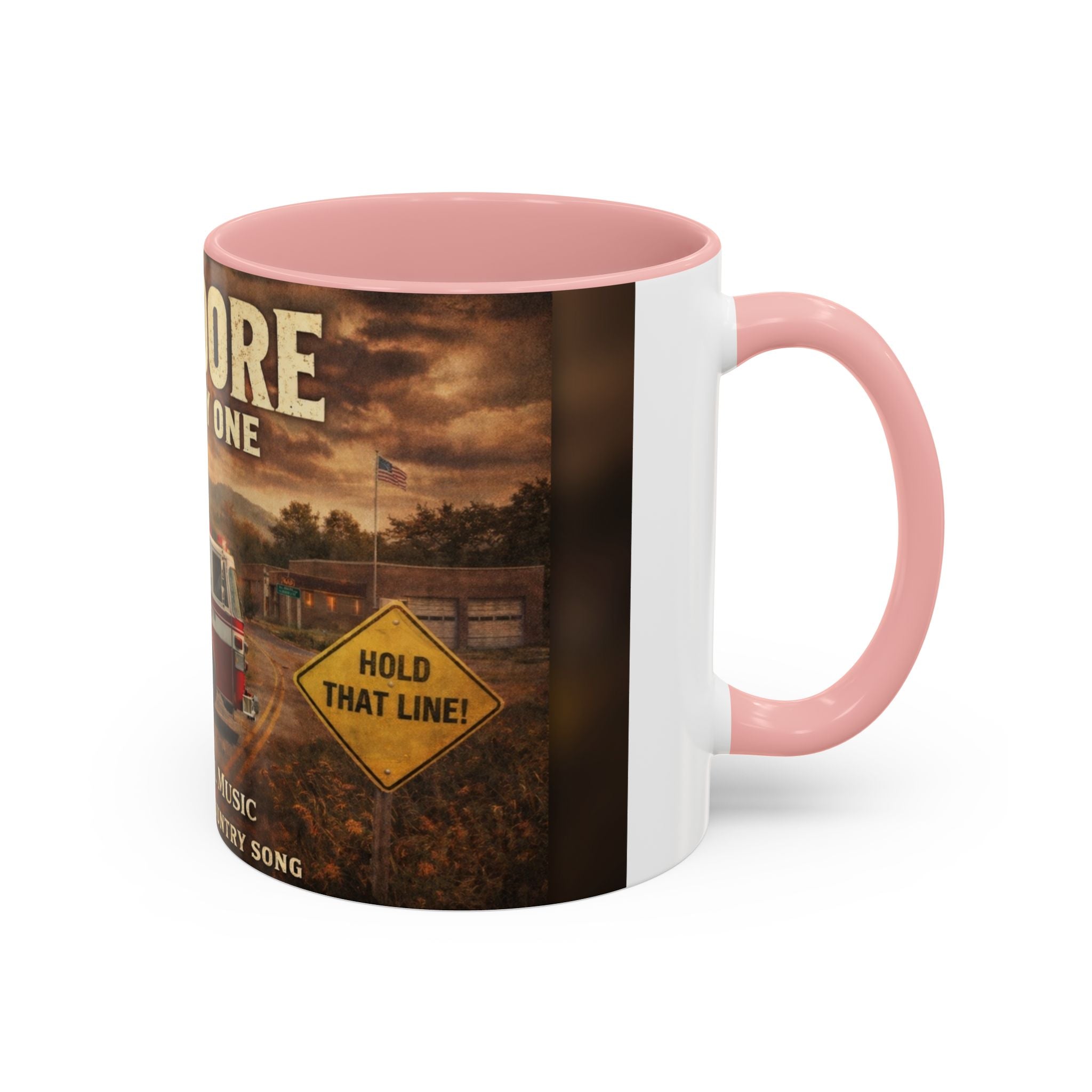 Anmoore Company One Firetruck Accent Coffee Mug: 'Hold That Line' West Virginia Country Music Tribute