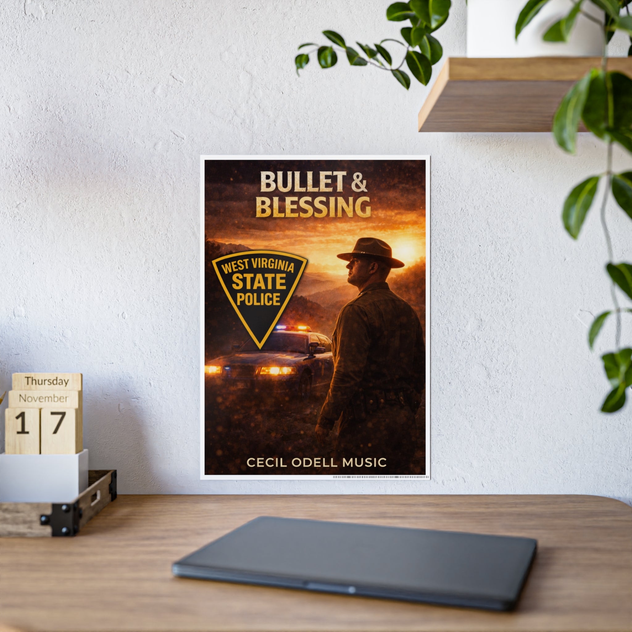 Gloss Poster: "Bullet & Blessing" West Virginia State Police Music Print