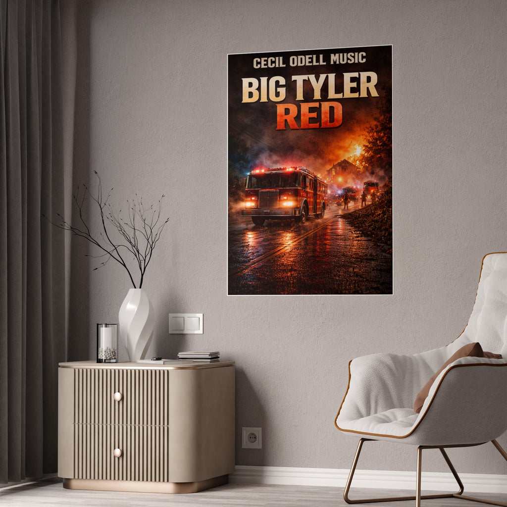 Big Tyler Red Firetruck Poster: Gloss Music Movie Art Print
