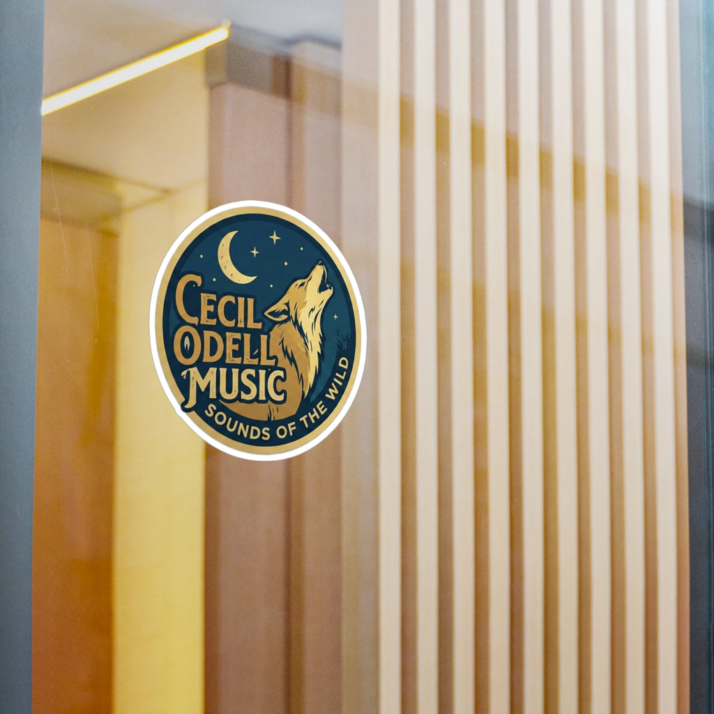 Cecil Odell Music Kiss-Cut Vinyl Sticker: 'Sounds of the Wild' Wolf Moon Decal