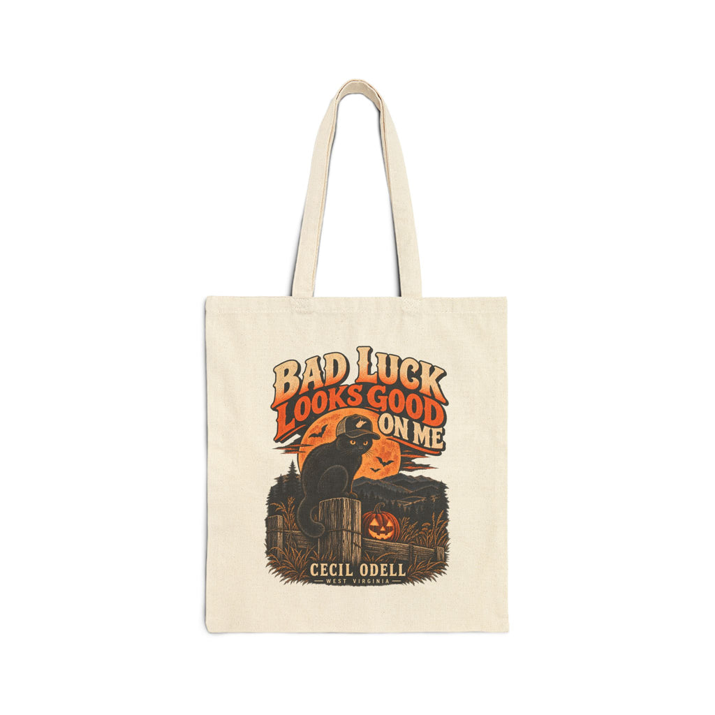 Bad Luck Looks Good on Me Halloween Tote | Cecil Odell