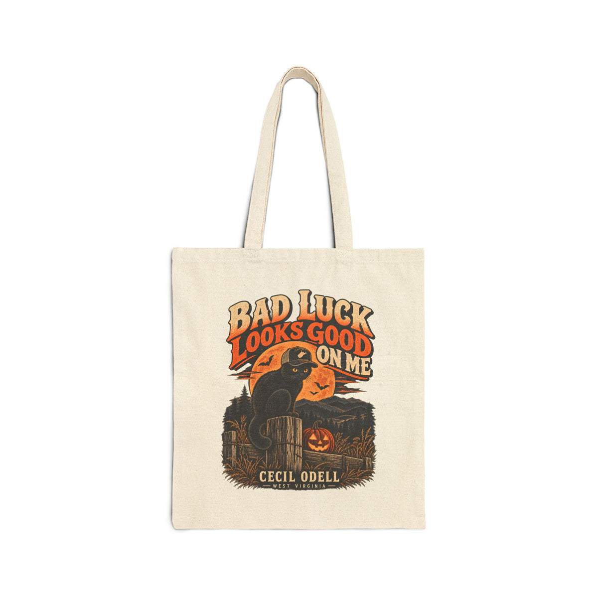 Bad Luck Looks Good on Me Halloween Tote | Cecil Odell