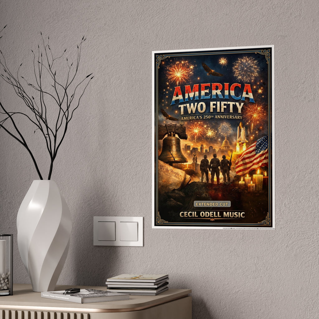 America Two Fifty Anniversary Poster: Patriotic 250th Celebration Gloss Print