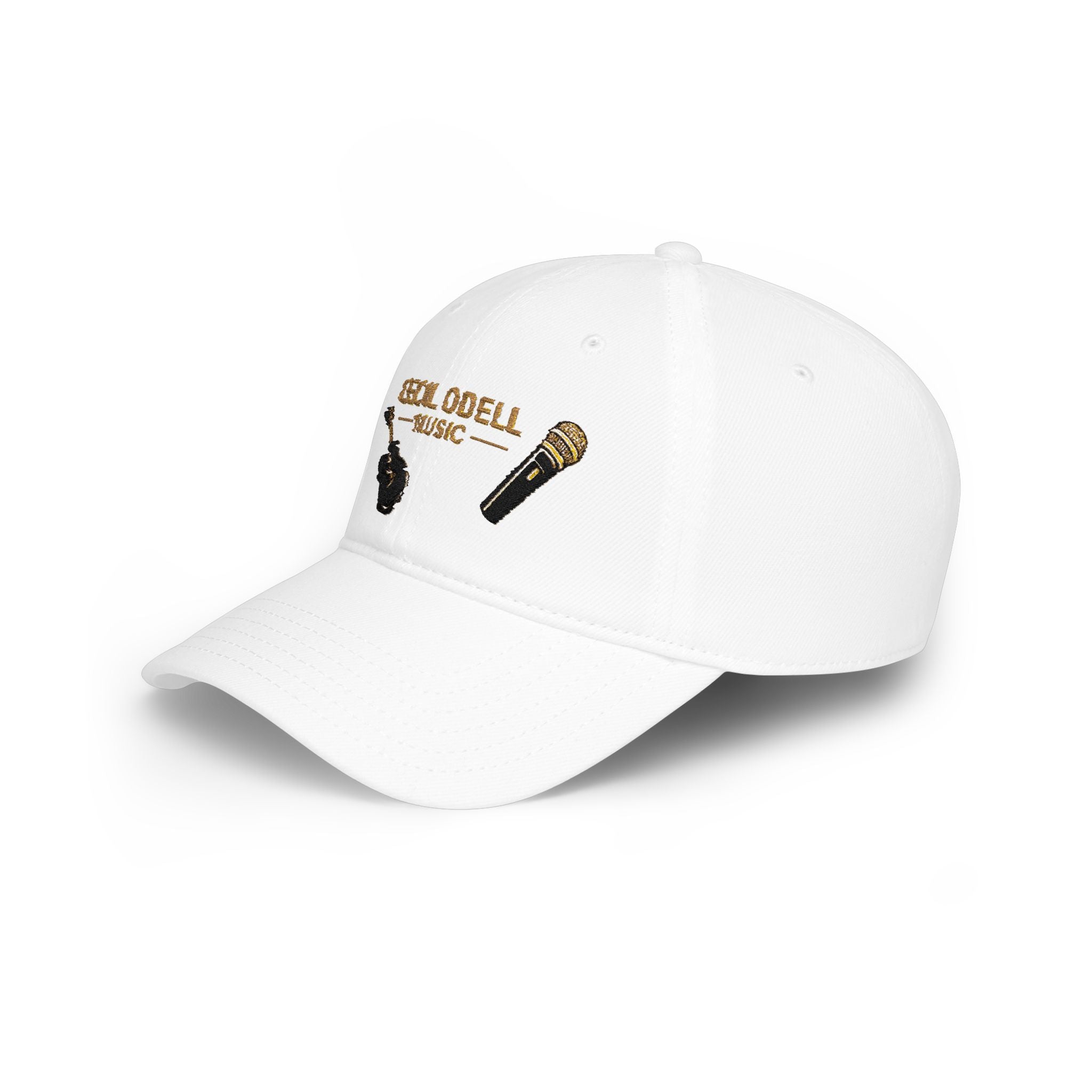 Cecil Odell Music Embroidered Guitar & Mic Low-Profile Baseball Cap