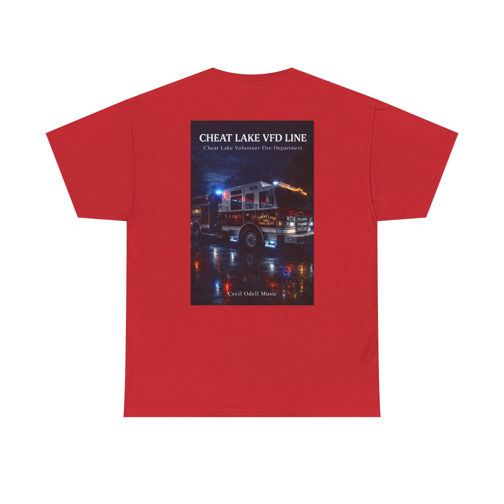 Firetruck Photo Tee: Cheat Lake VFD Line Volunteer Firefighter Shirt
