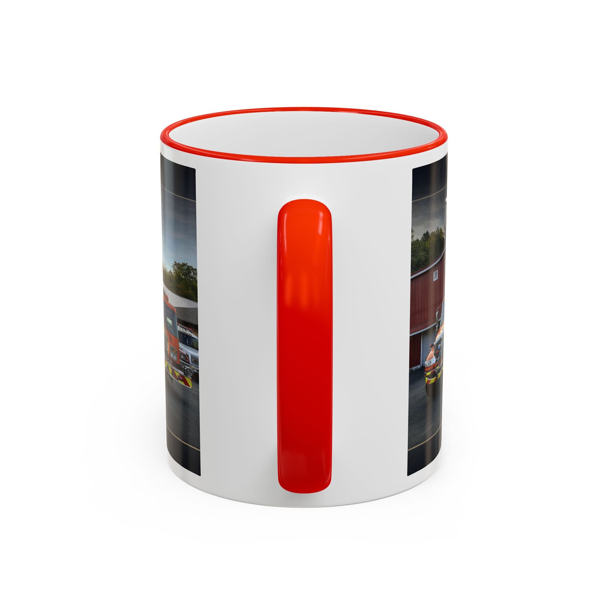 Fire Truck Photo Accent Rim Mug: "Cecil Odell Music" Volunteer Fire Department Tribute (11oz/15oz)