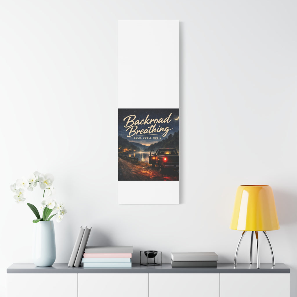 Backroad Breathing Matte Canvas Wall Art: Night Truck Landscape Music Print