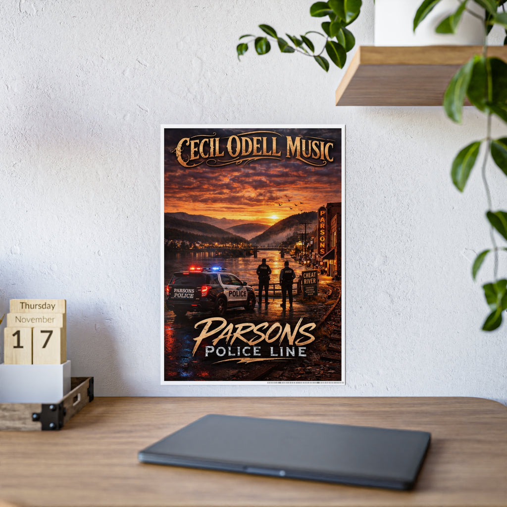 Police Line Poster: "Parsons" Sunset Crime Scene Music Print