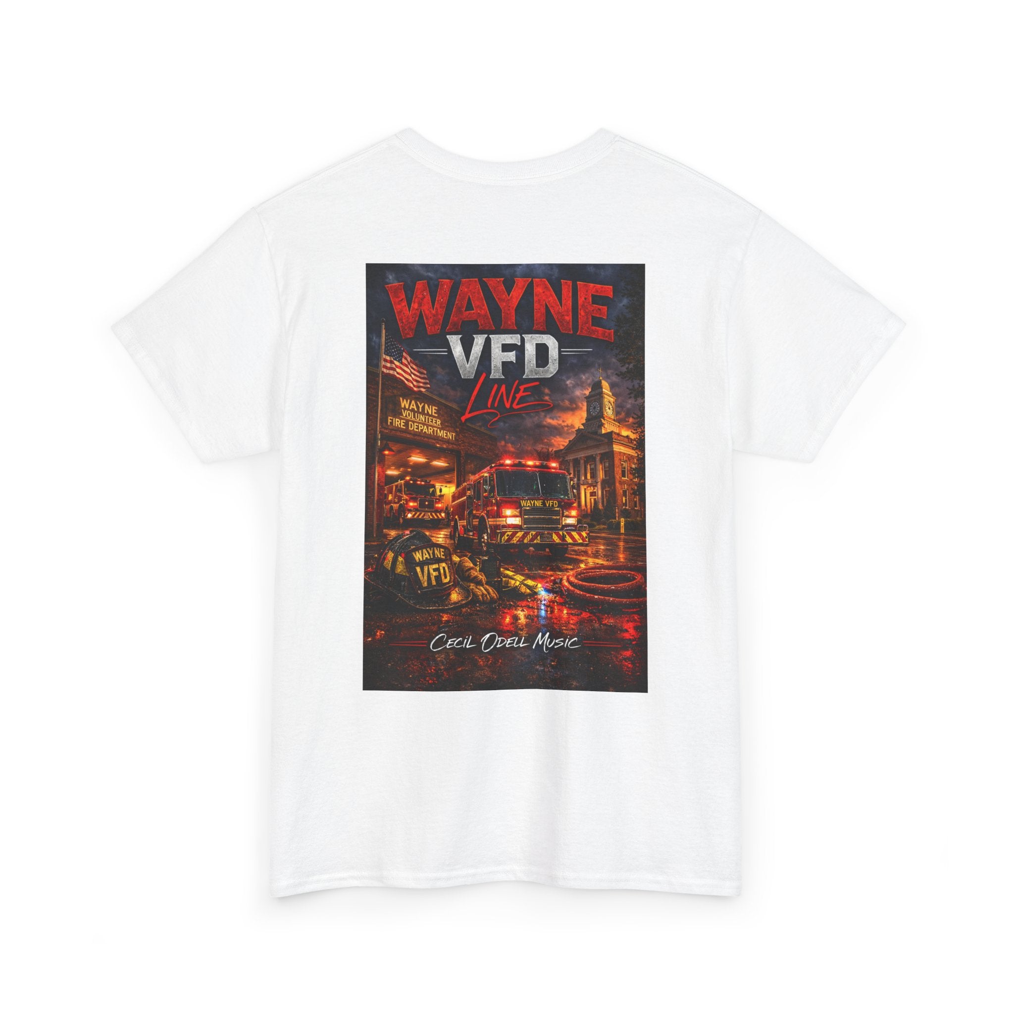 Wayne VFD Fire Department Tee: Vintage Firefighter Graphic T‑Shirt