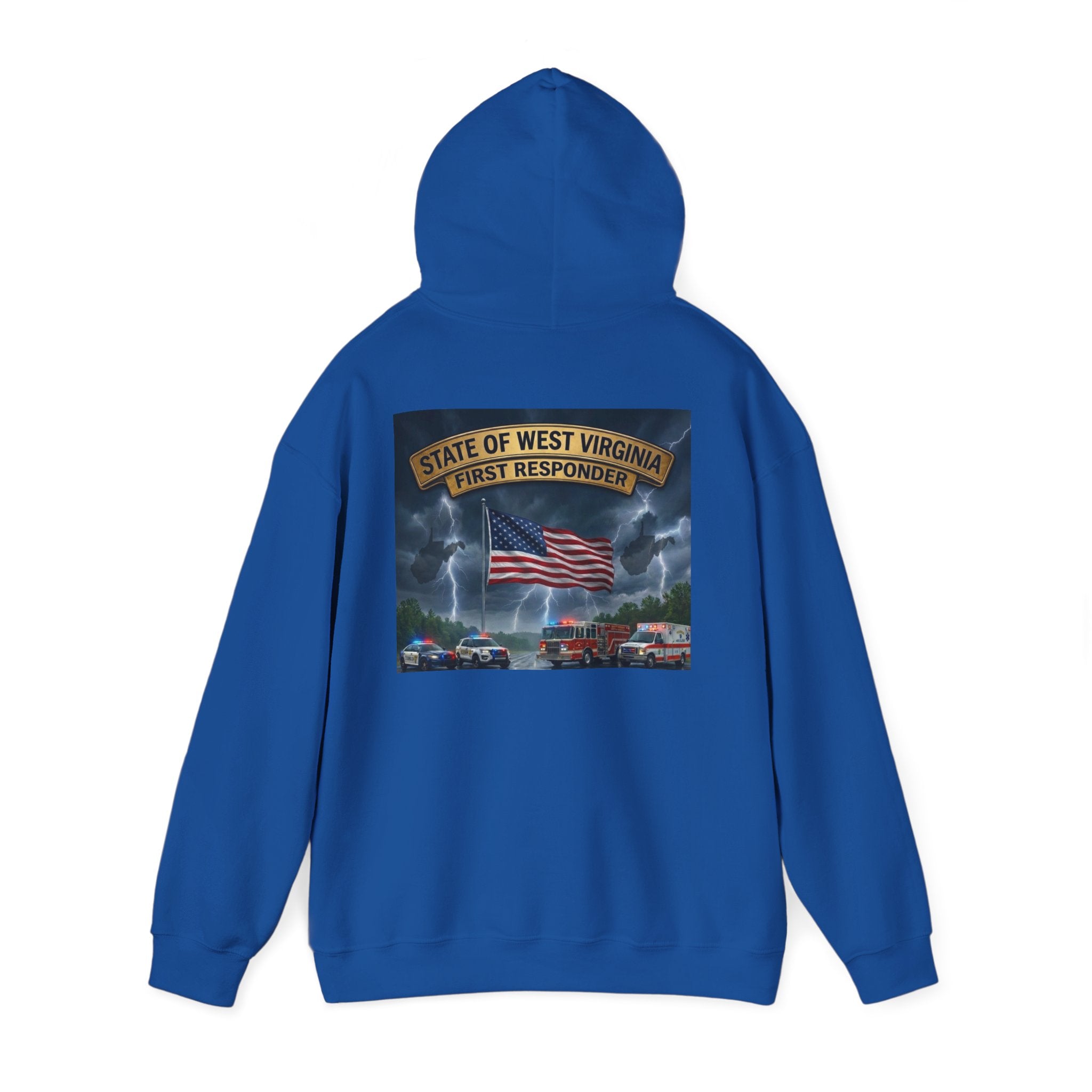 First Responder Hoodie: West Virginia Line Eagle & American Flag Tribute