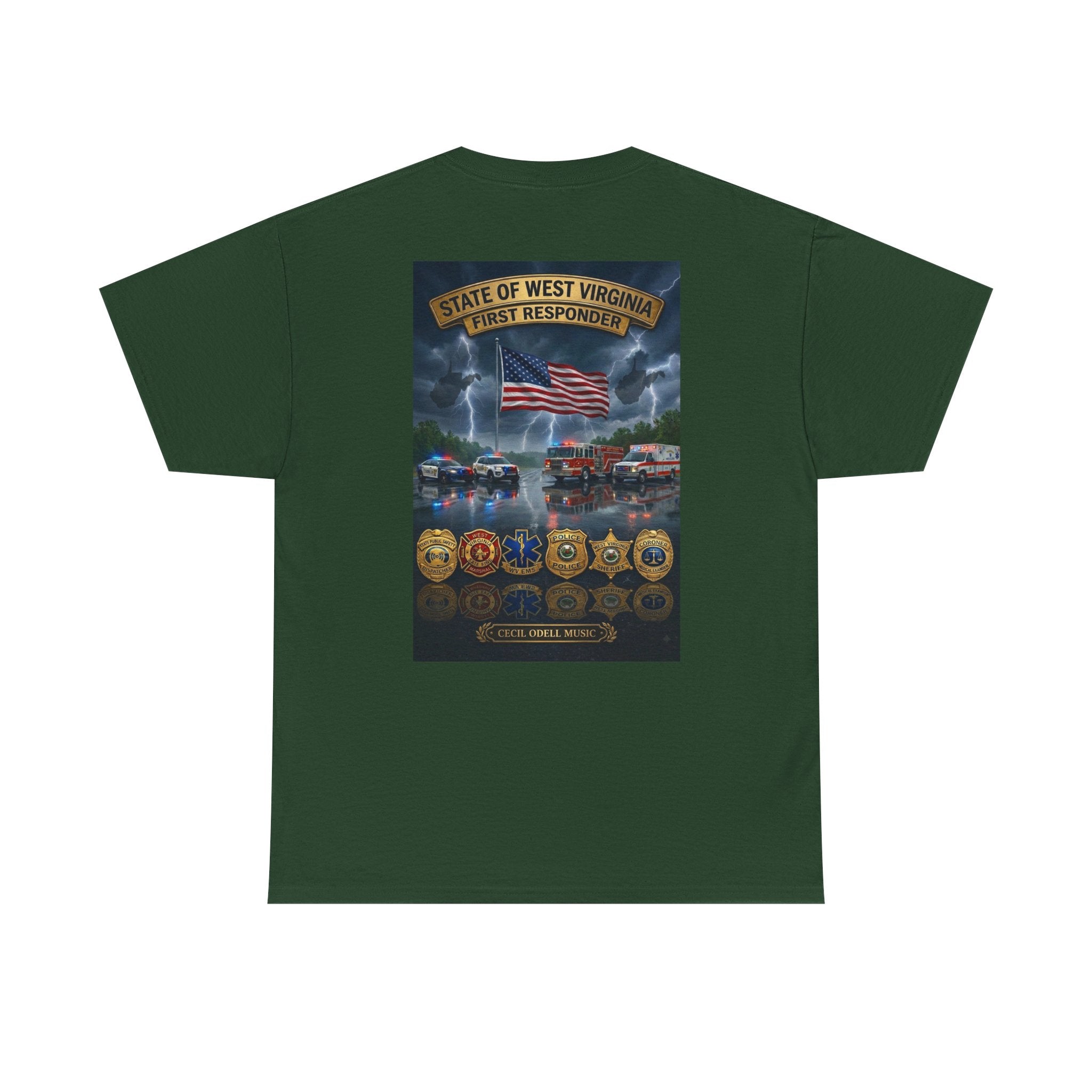 First Responder Tribute T-Shirt: State of West Virginia Police, Fire & EMS Memorial Tee