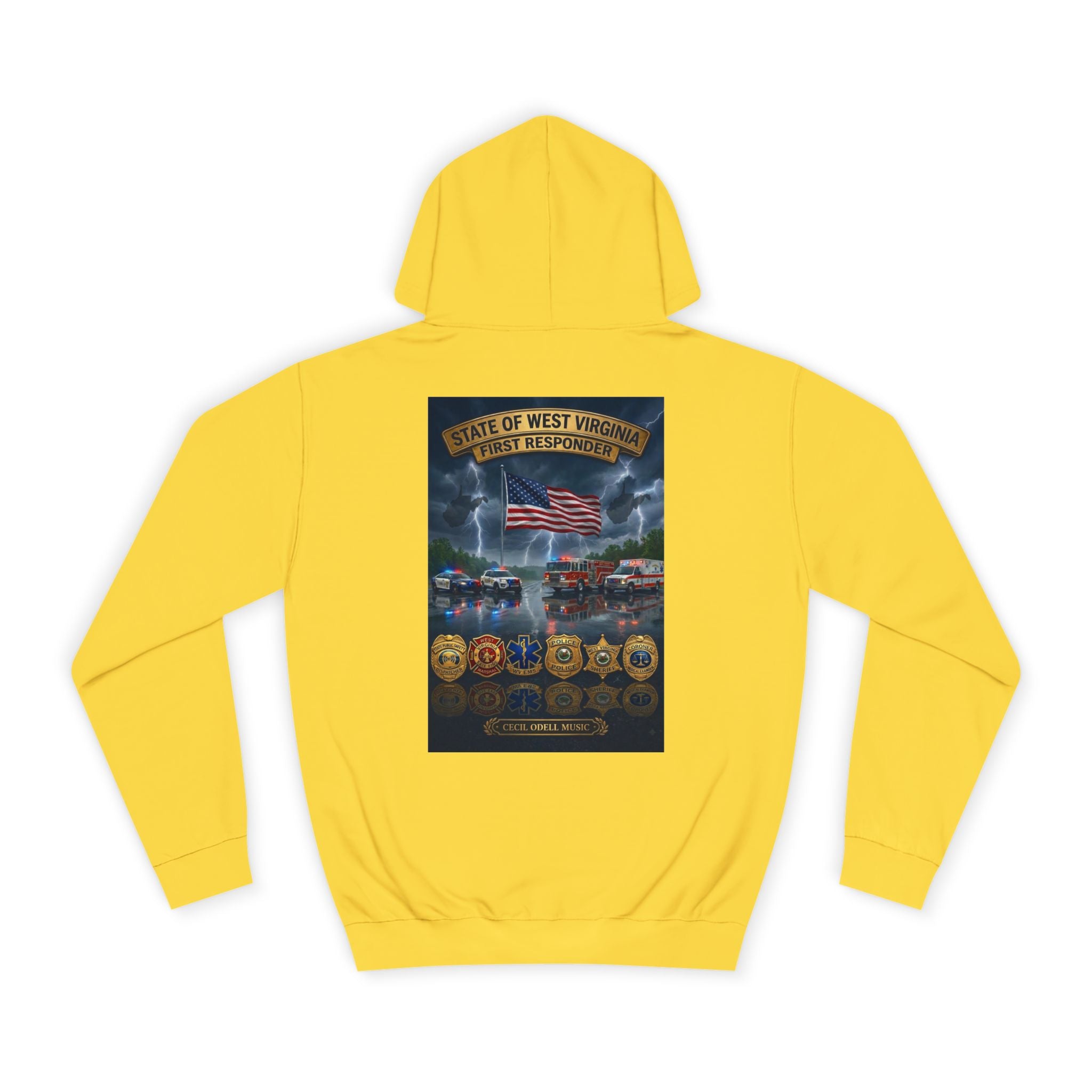 West Virginia Line Badge Hoodie: State & First Responder Tribute