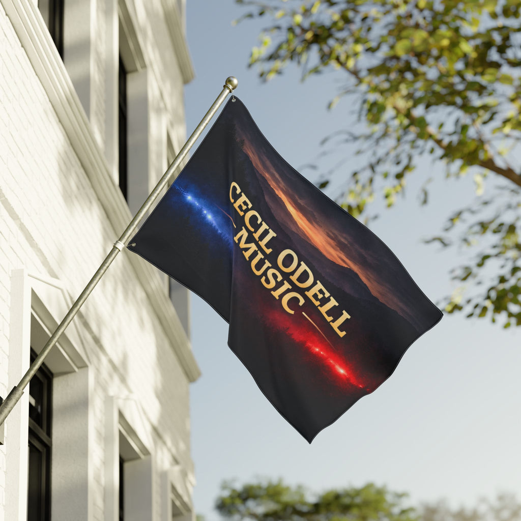 Cecil Odell Music Double-Sided Flag: Sunset Stage Logo Banner for Musicians & Fans