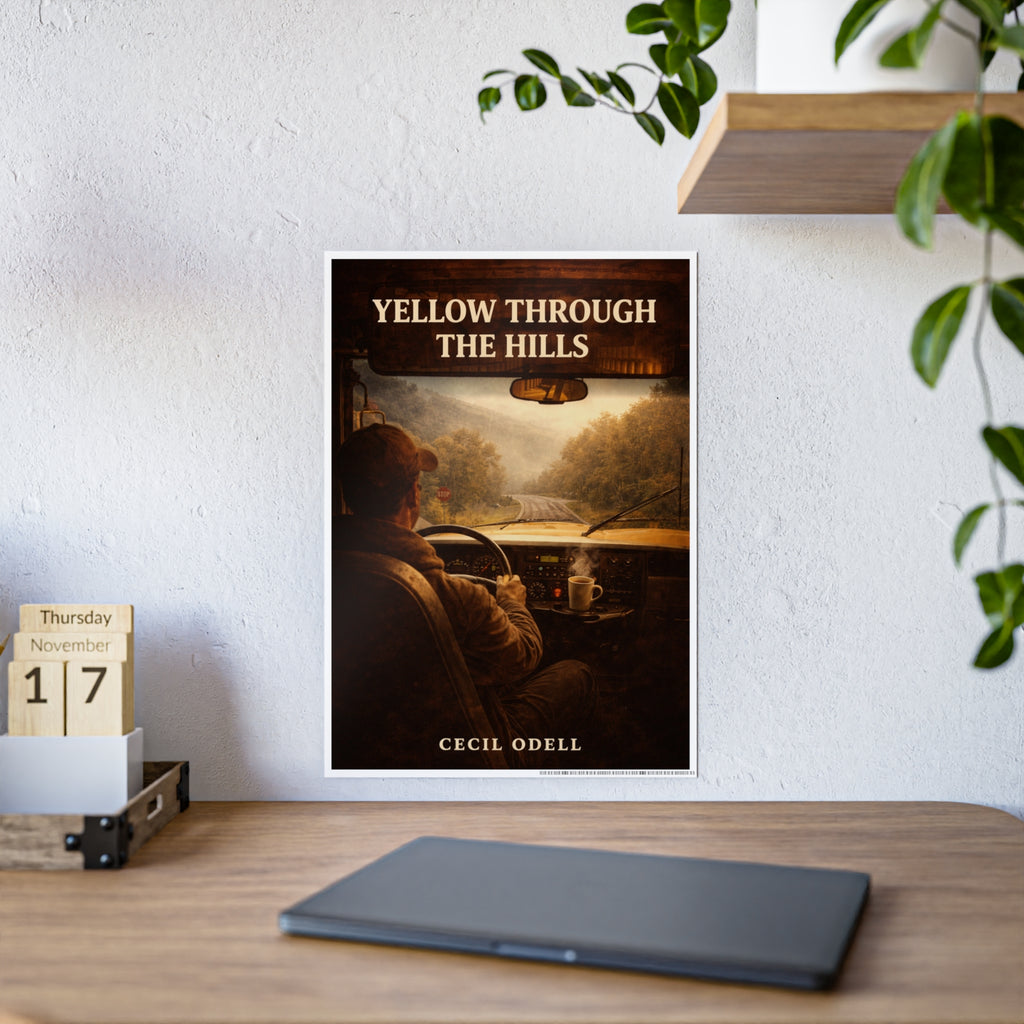 School Bus Poster: "Yellow Through the Hills" Gloss Poster
