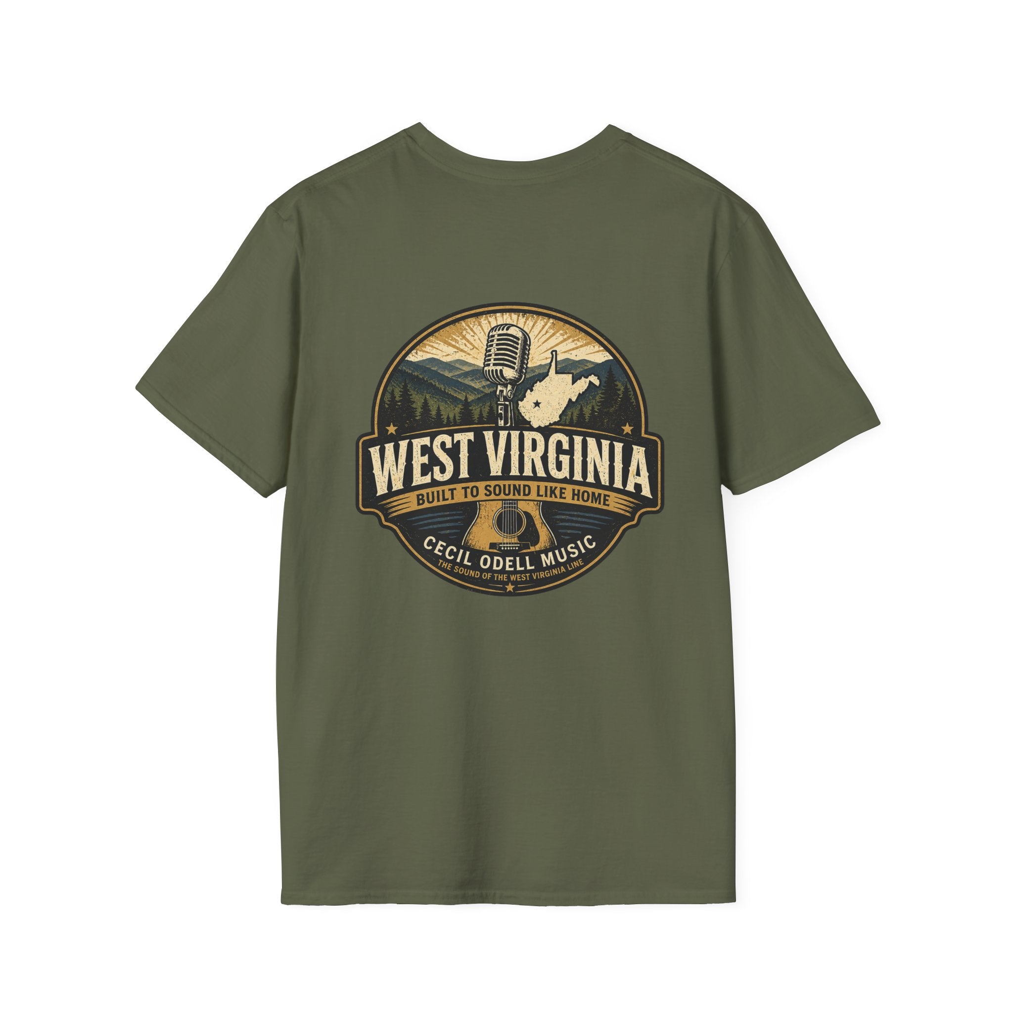 West Virginia Music T-Shirt: "Built to Sound Like Home" Vintage State Guitar Tee