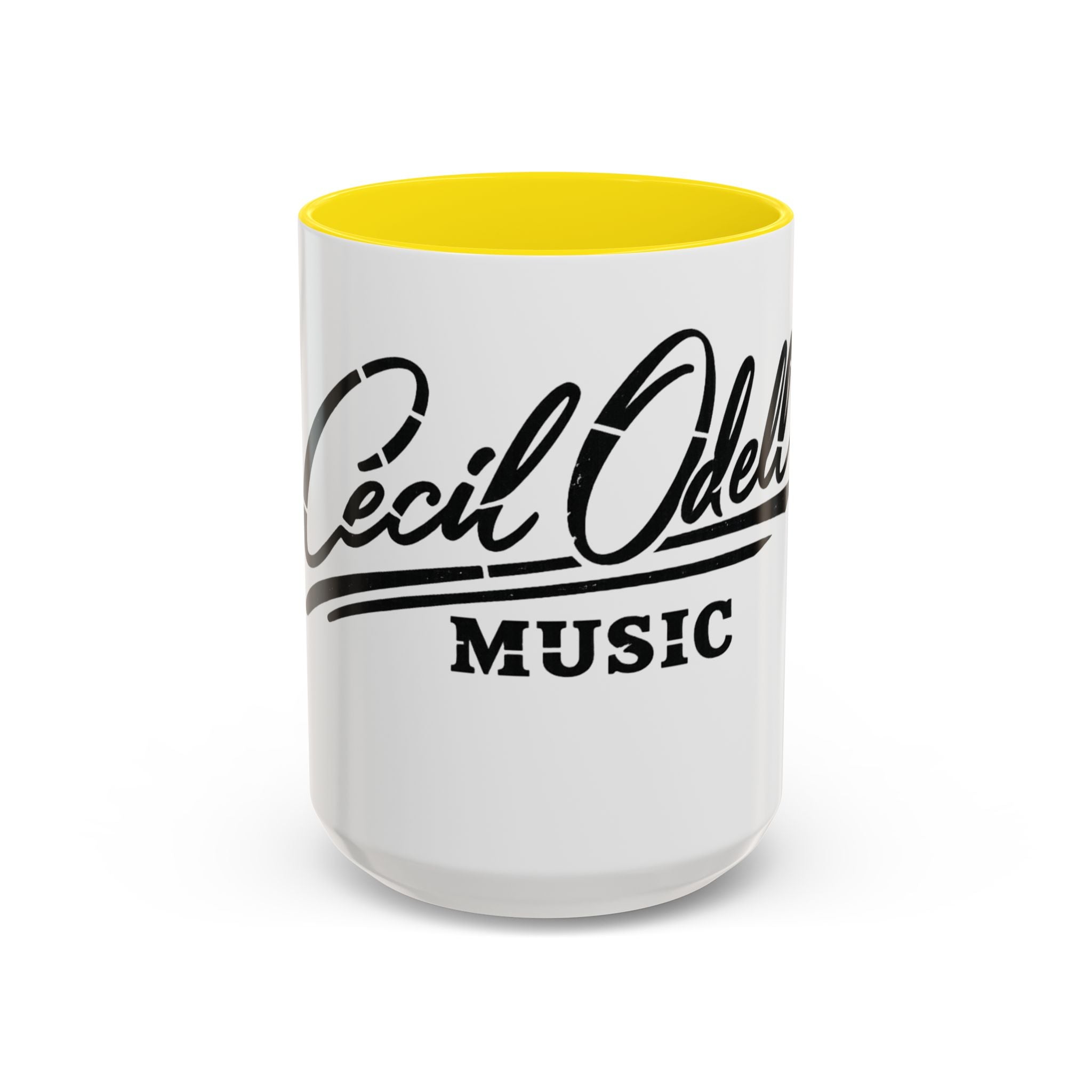 Cecil Odell Music Accent Coffee Mug: Black-Trim Musician Gift (11/15 oz)