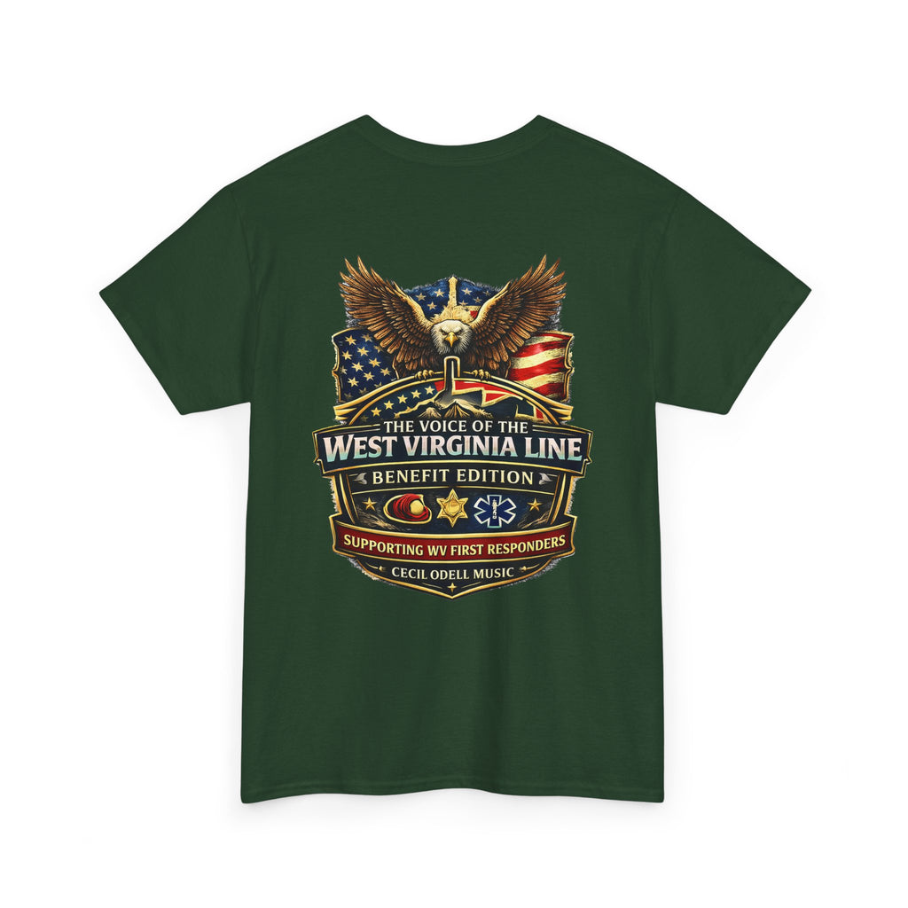 West Virginia Line Benefit Tee: Supporting First Responders (Eagle & Flag)