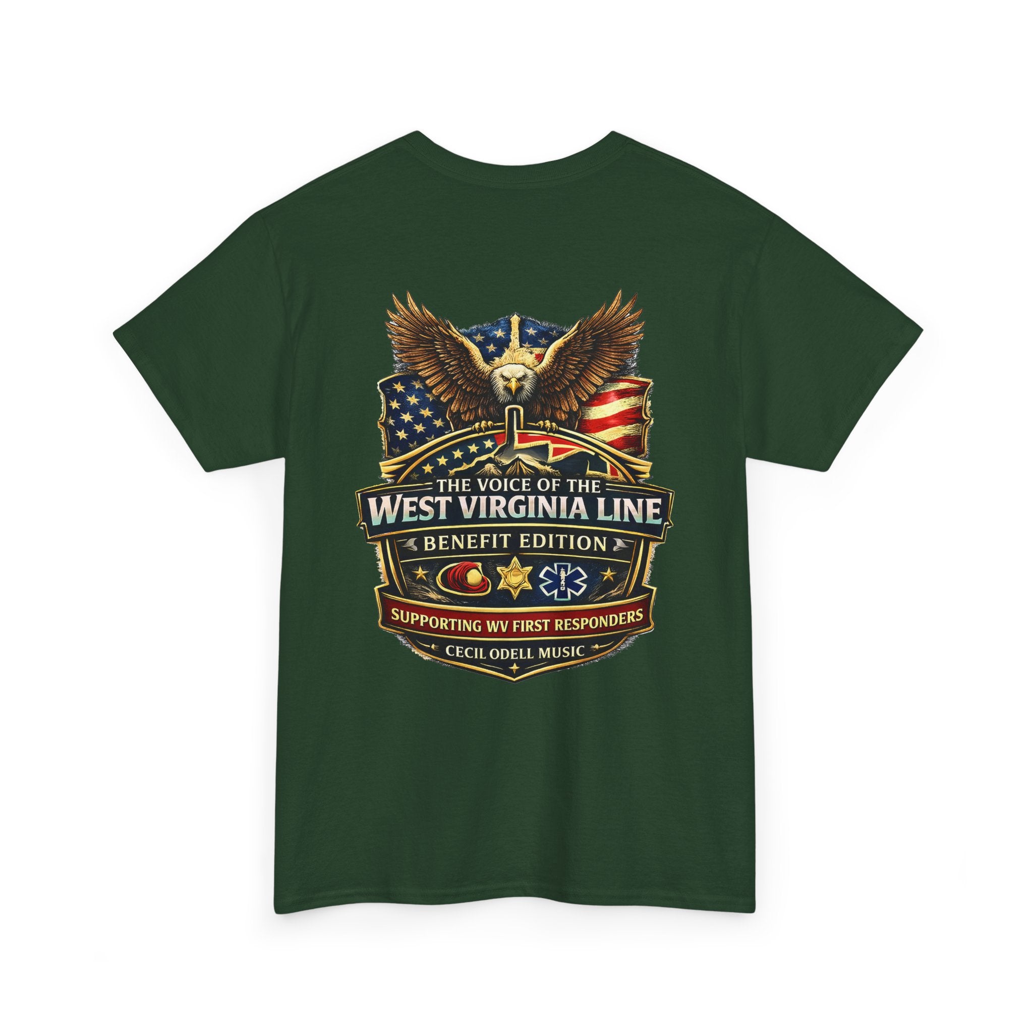 West Virginia Line Benefit Tee: Supporting First Responders (Eagle & Flag)