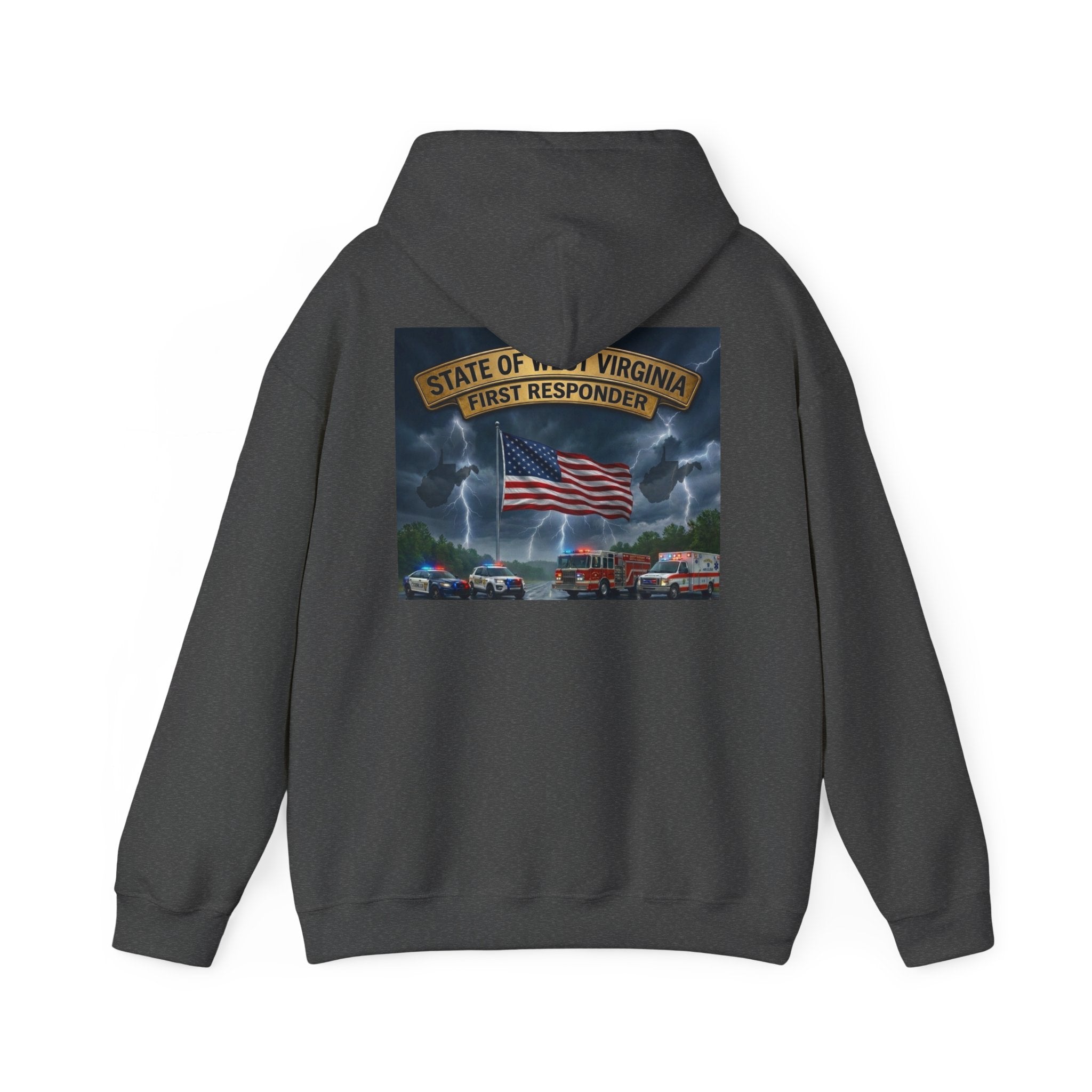First Responder Hoodie: West Virginia Line Eagle & American Flag Tribute