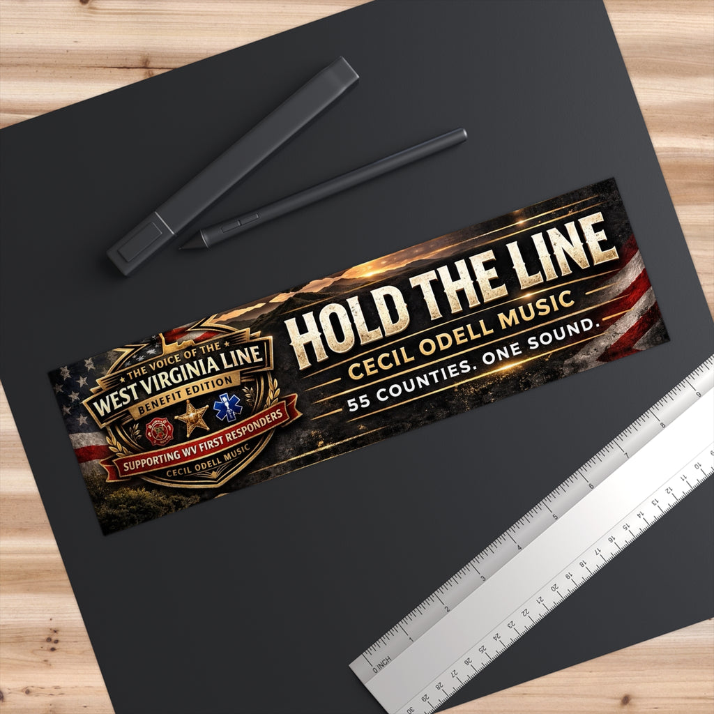 Hold The Line Bumper Sticker: Cecil Odell Music Benefit (Support WV First Responders)