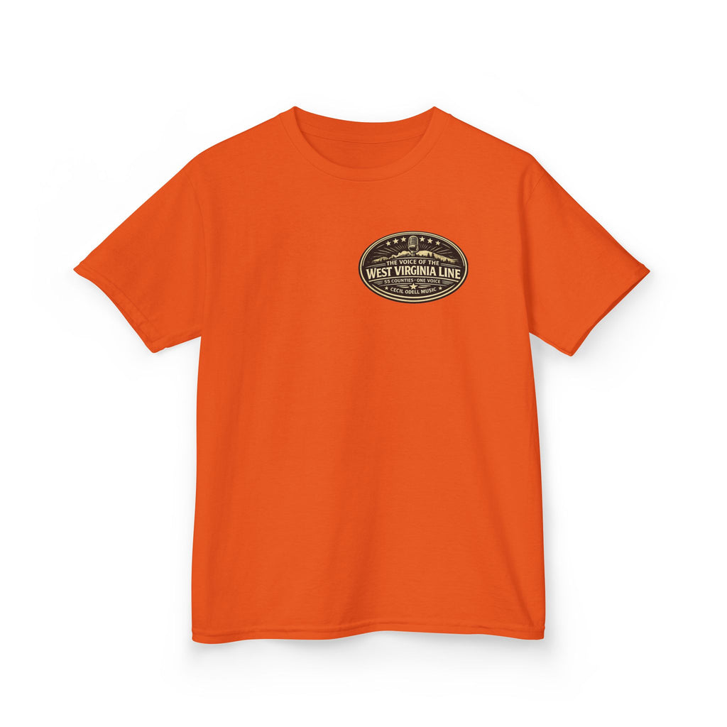 West Virginia Line Kids T‑Shirt: 'The Voice of the West Virginia Line' Vintage Emblem