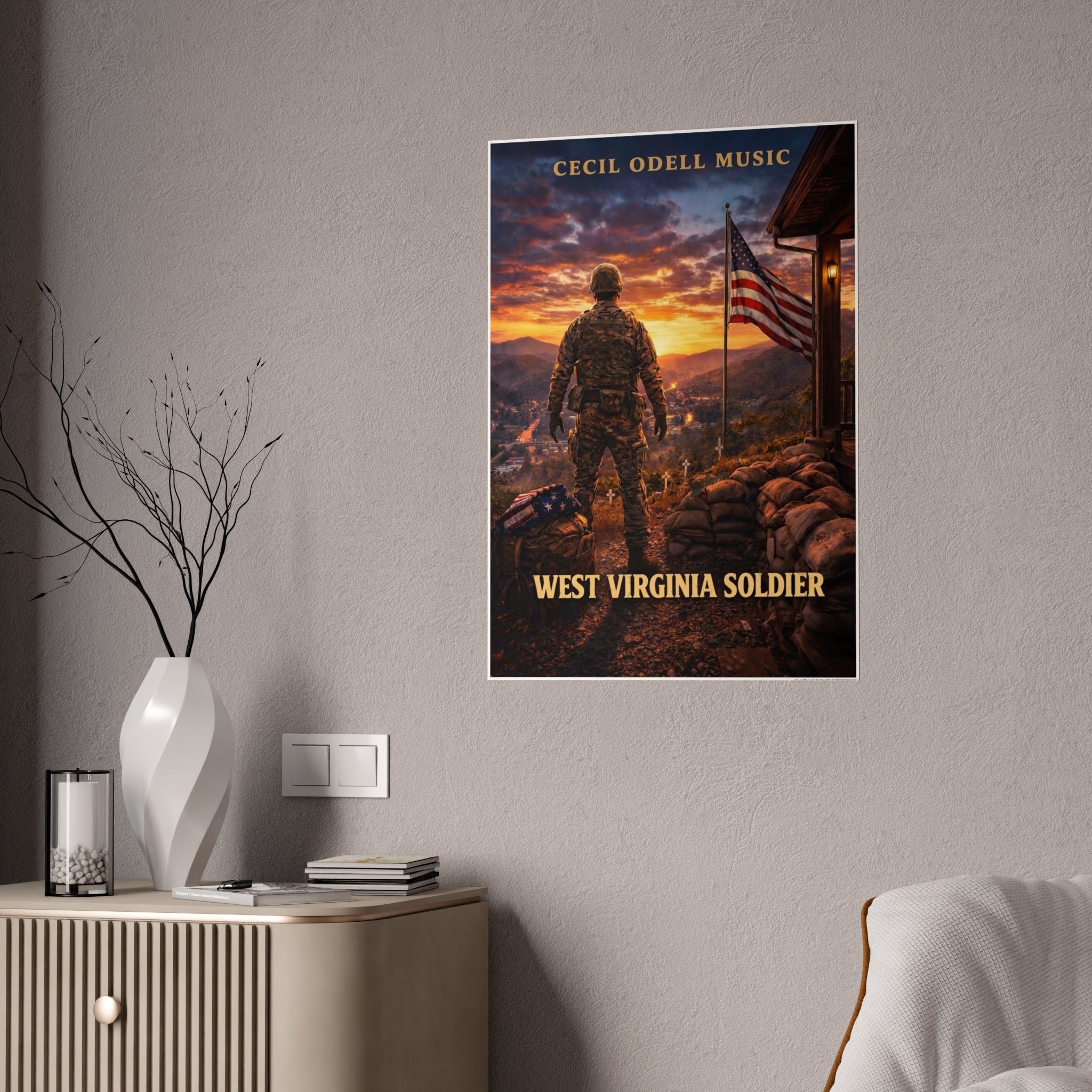 West Virginia Soldier Poster: Cecil Odell Music Patriotic Military Wall Art
