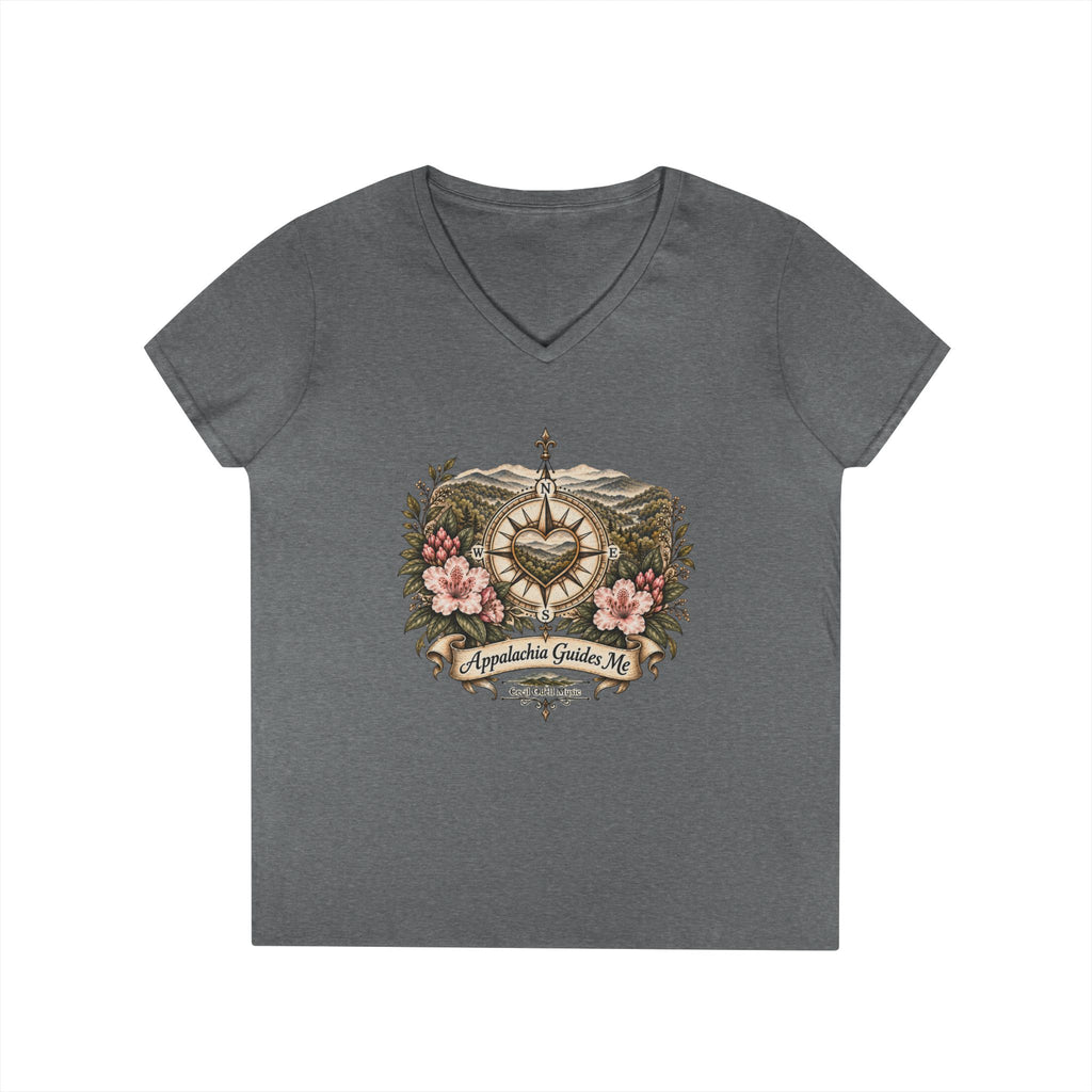Appalachian Guide Floral Compass V-Neck Tee