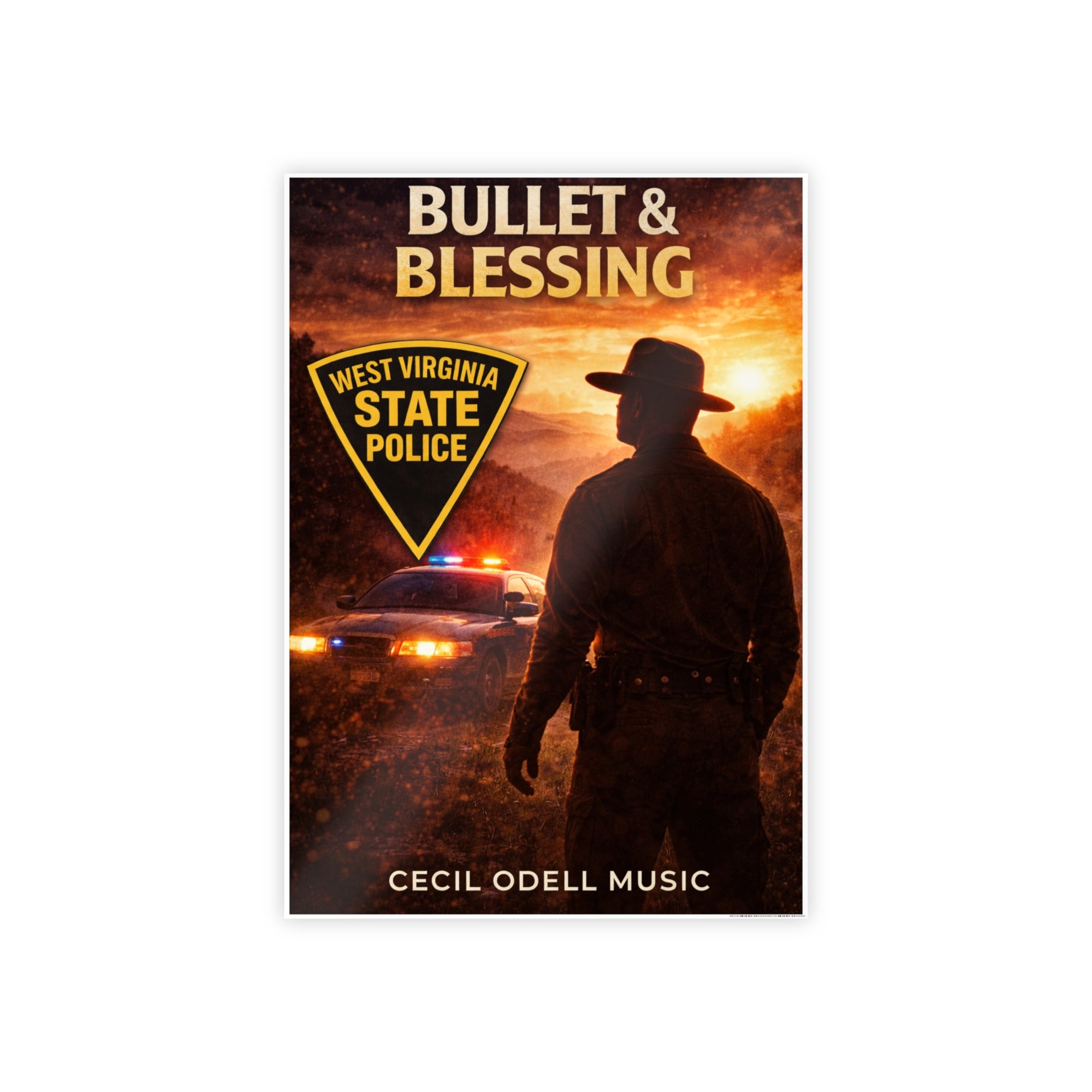 Bullet & Blessing Poster — West Virginia State Police Music Print