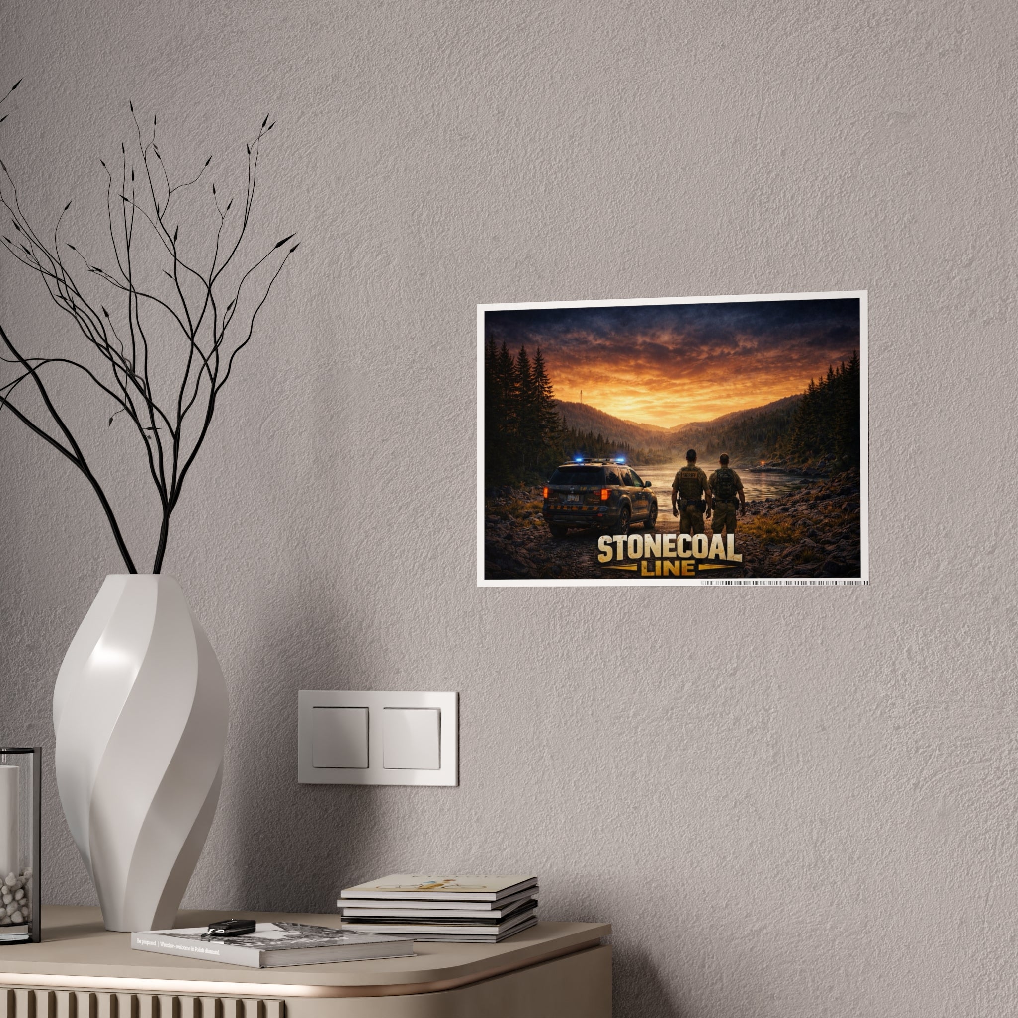 Stonecoal Line Gloss Poster: Law Enforcement Scenic Sunset Print