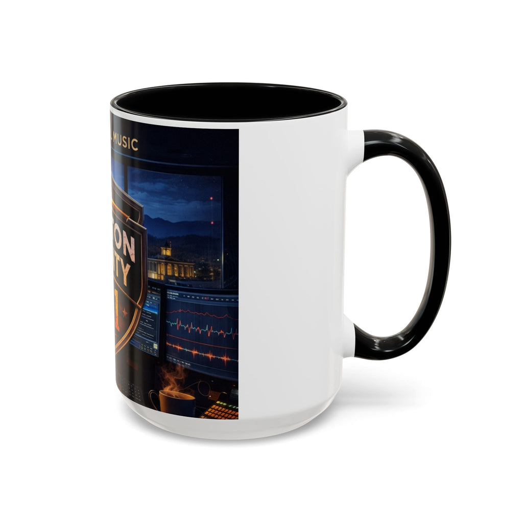 Preston County 911 Coffee Mug: Emergency Dispatch Badge Accent Mug