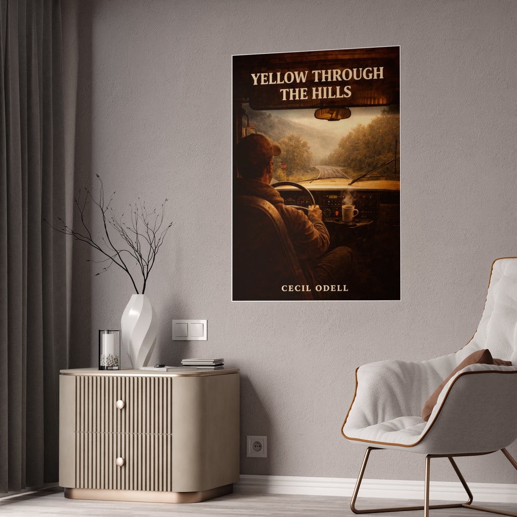 School Bus Poster: "Yellow Through the Hills" Gloss Poster