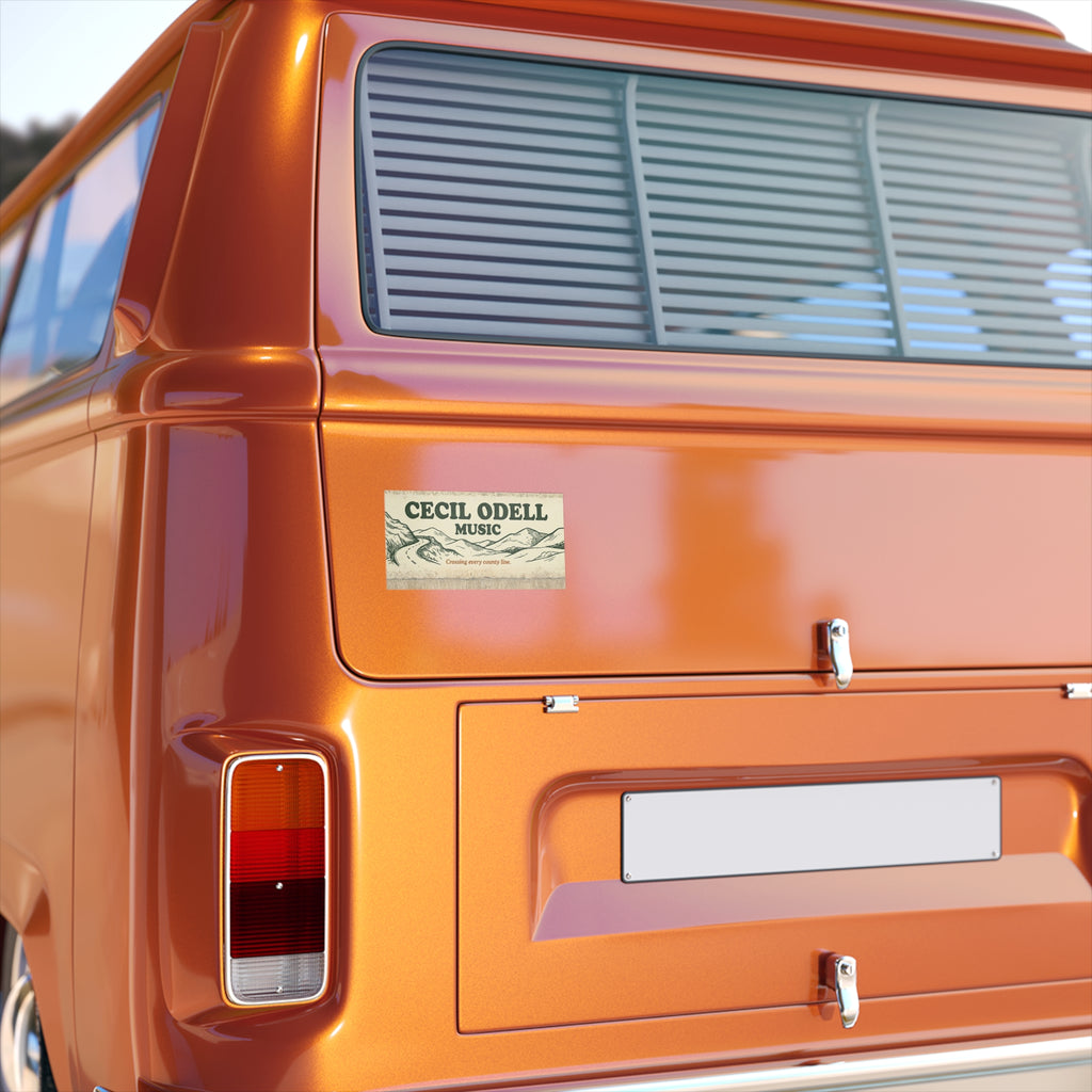 Bumper Sticker: "Cecil Odell Music" Vintage Roadtrip Design