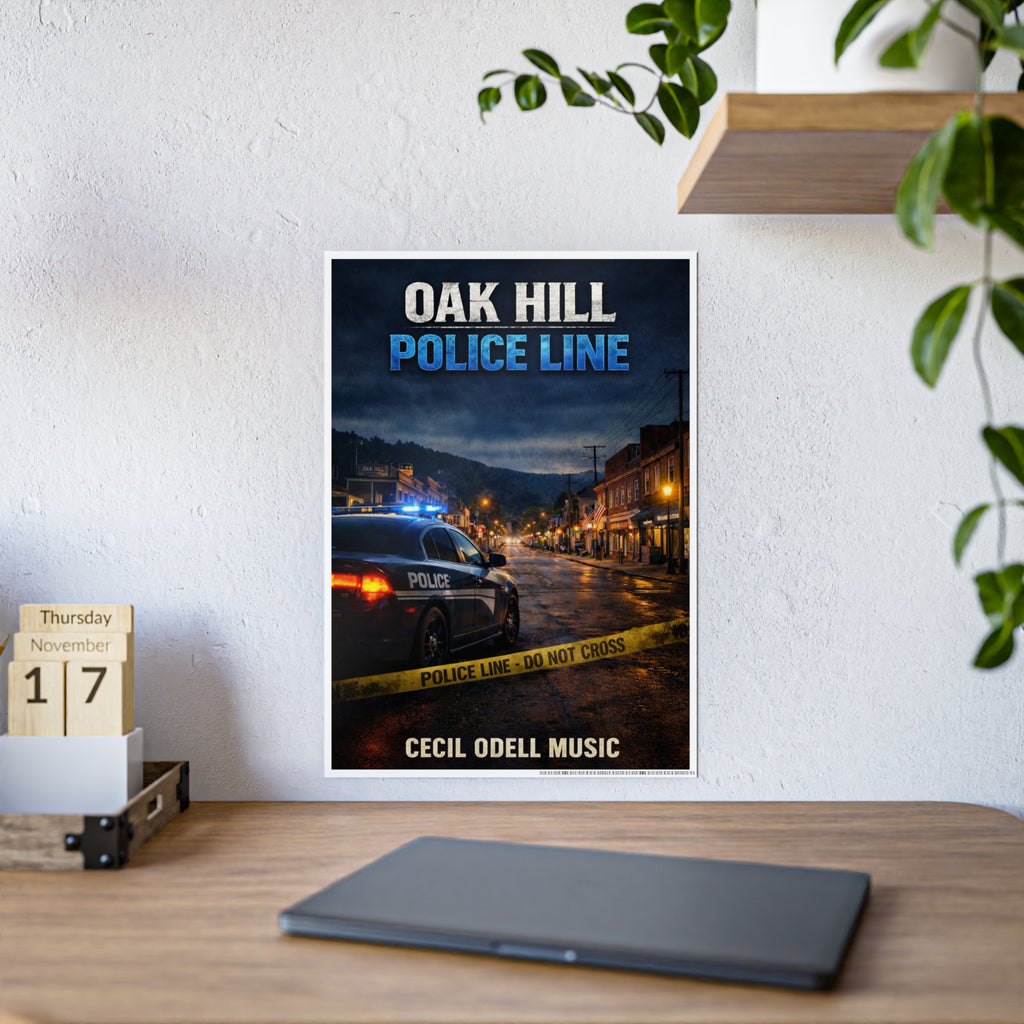 Oak Hill Police Line Gloss Poster: Crime Thriller Movie/Book Wall Art