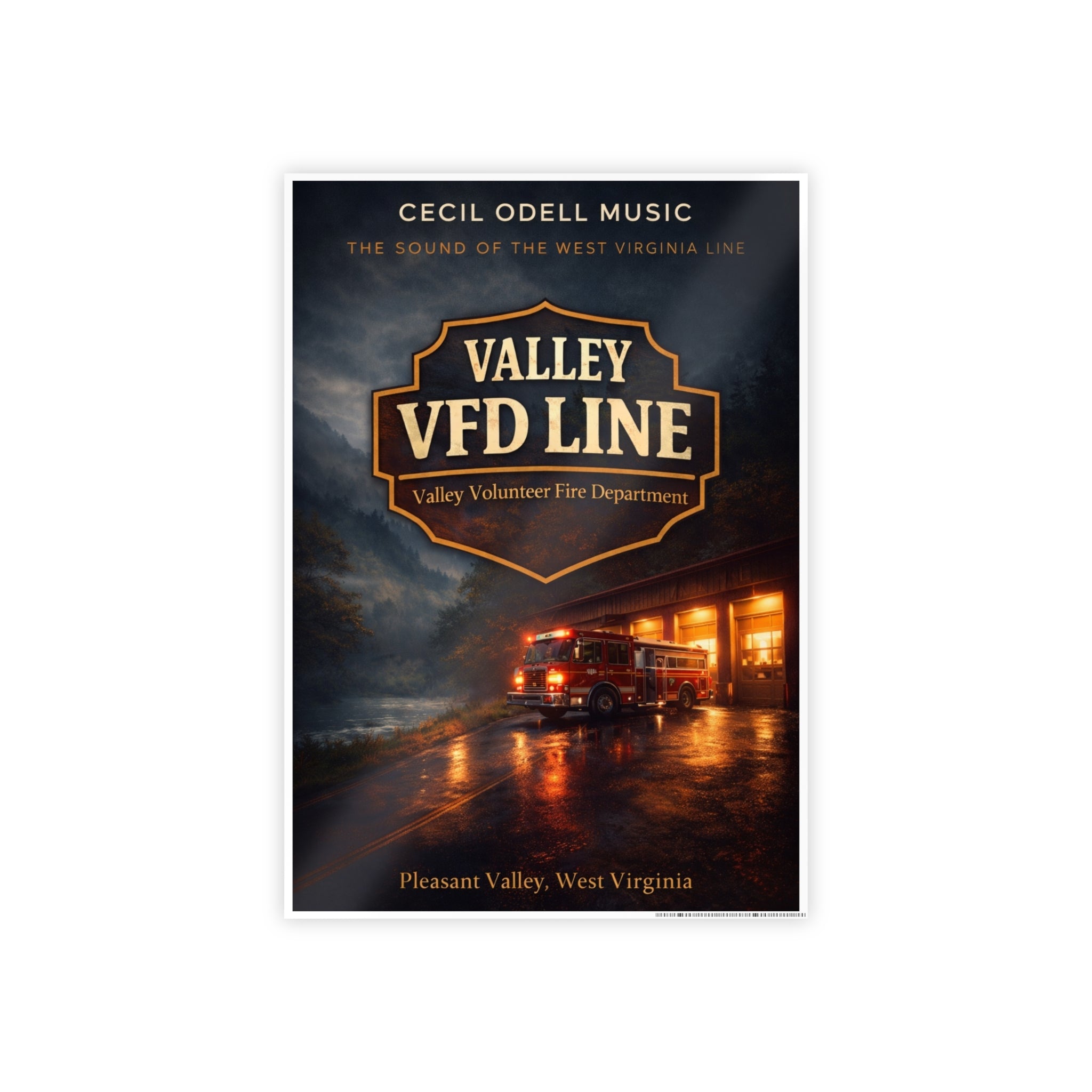 Valley VFD Line Gloss Poster: Valley Volunteer Fire Department Print (Pleasant Valley, West Virginia)