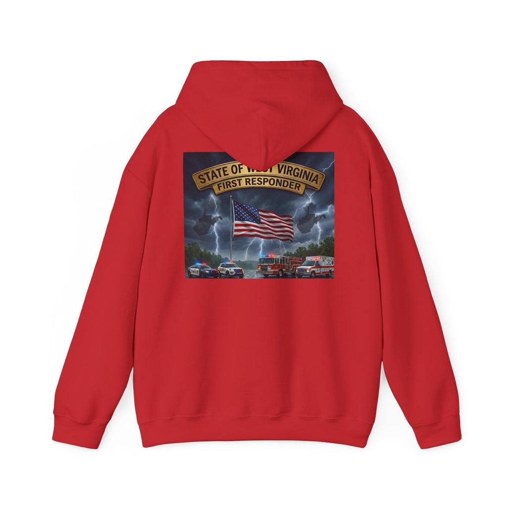 First Responder Hoodie: West Virginia Line Eagle & American Flag Tribute