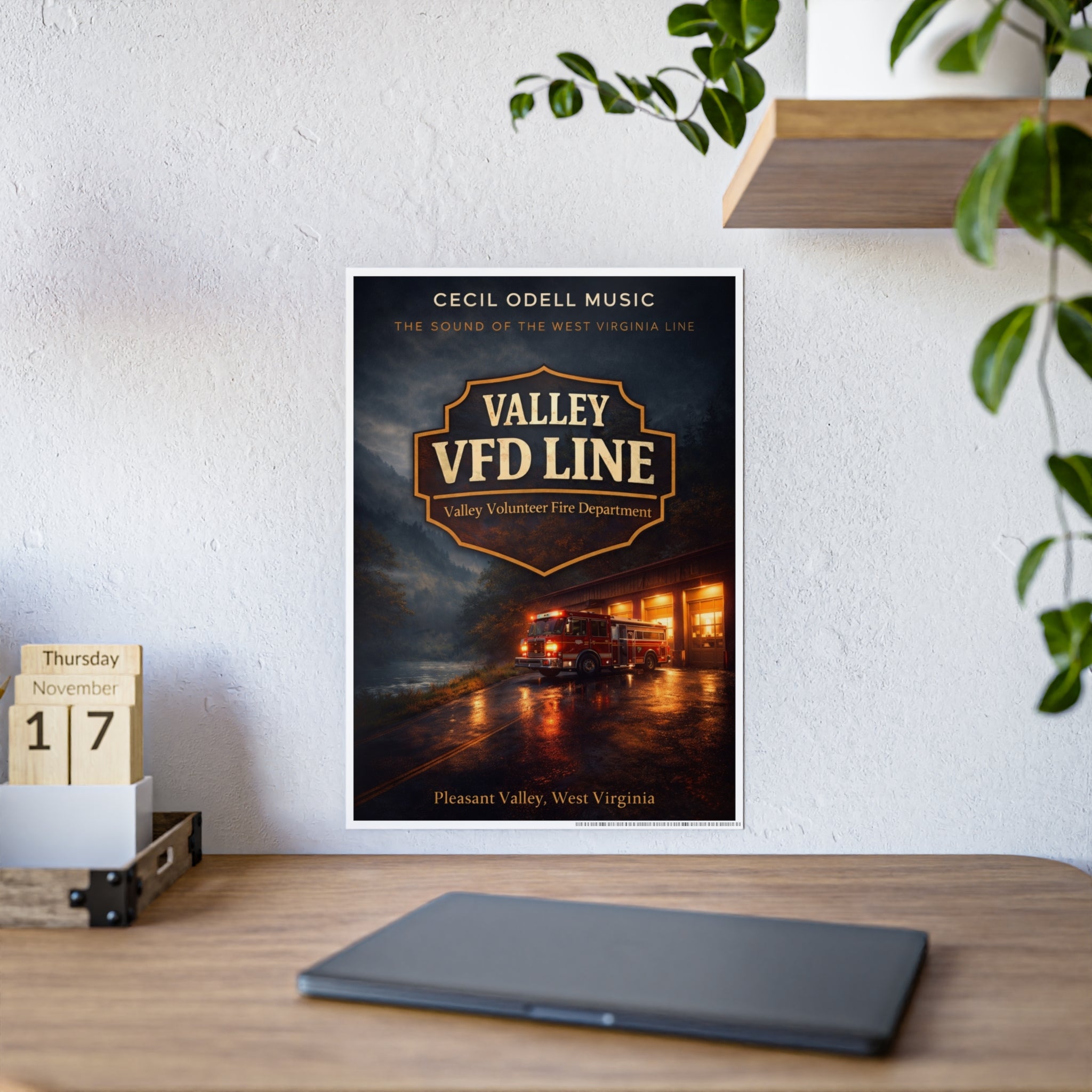Valley VFD Line Gloss Poster: Valley Volunteer Fire Department Print (Pleasant Valley, West Virginia)