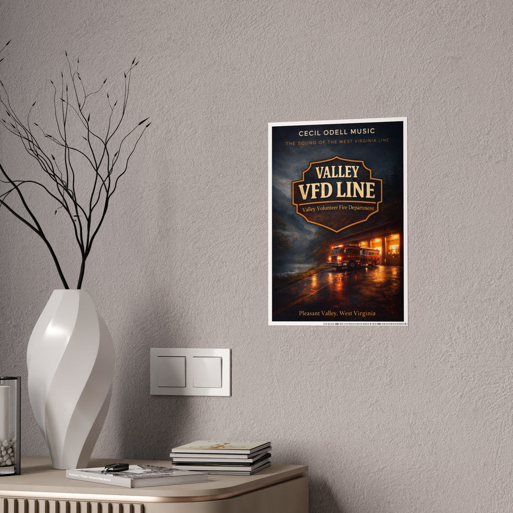 Valley VFD Line Gloss Poster: Valley Volunteer Fire Department Print (Pleasant Valley, West Virginia)
