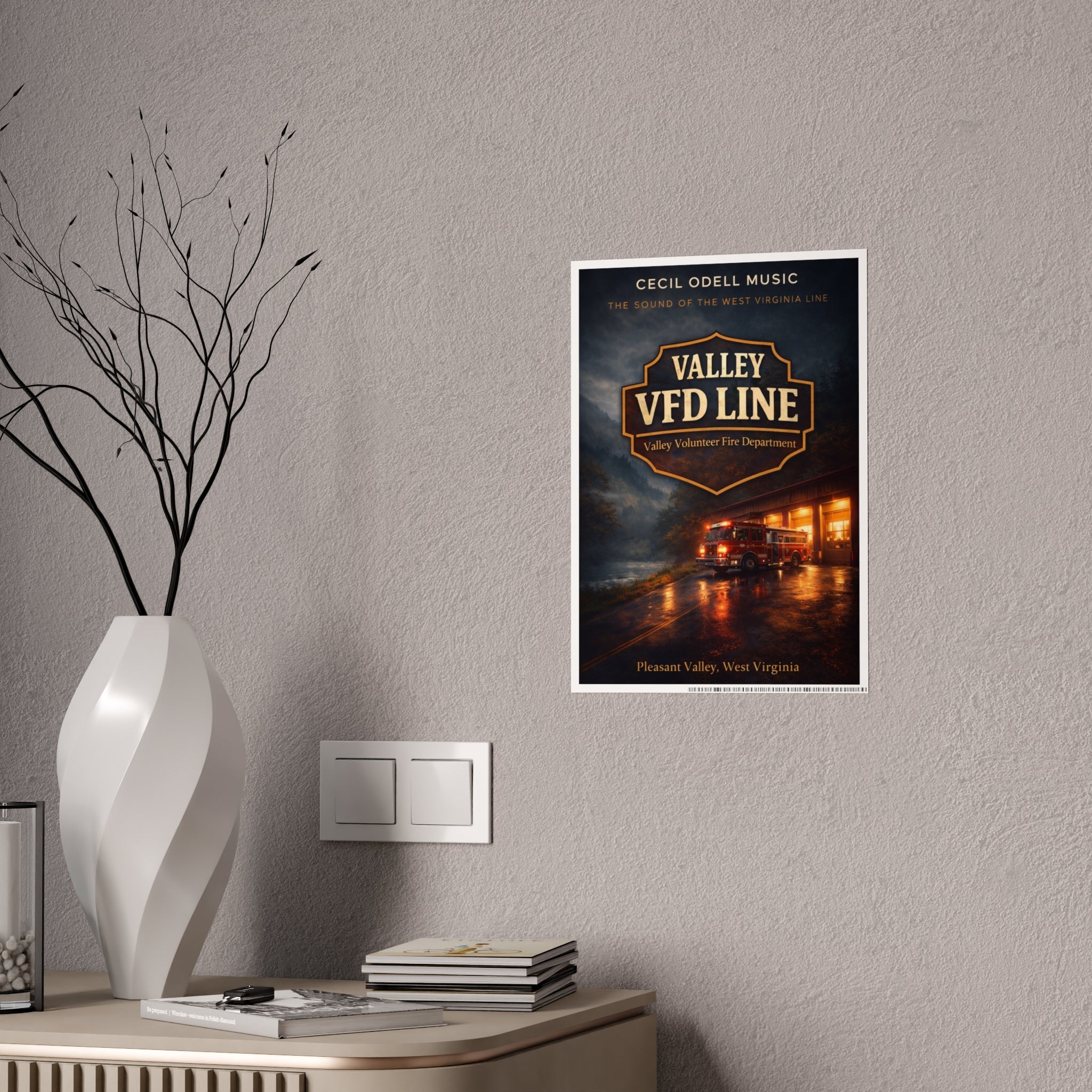 Valley VFD Line Gloss Poster: Valley Volunteer Fire Department Print (Pleasant Valley, West Virginia)