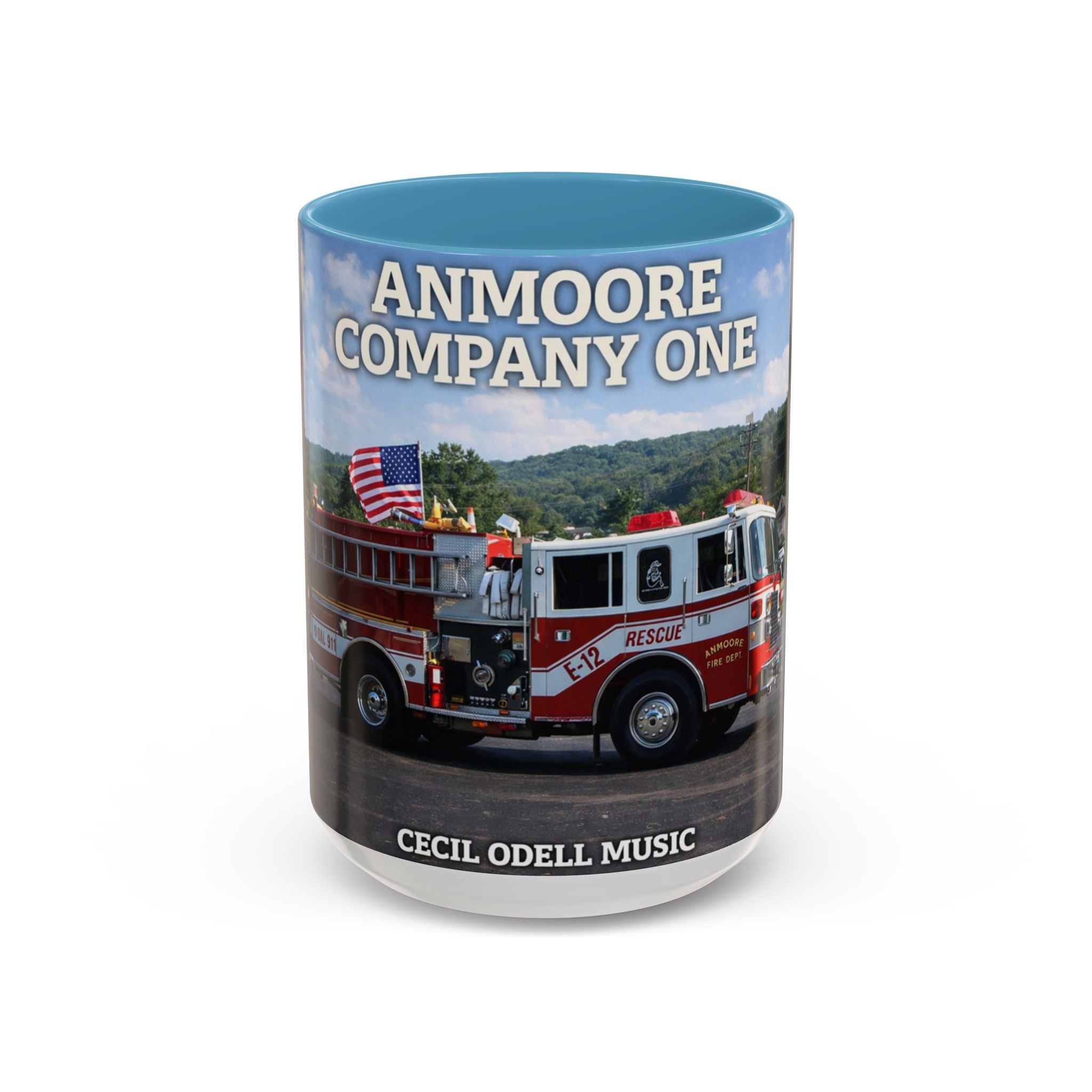 Fire Truck Coffee Mug: Anmoore Company One Tribute (Cecil Odell Music)