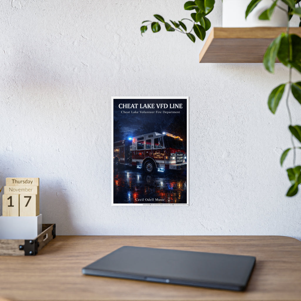 Cheat Lake VFD Line Poster: Volunteer Fire Department Gloss Print