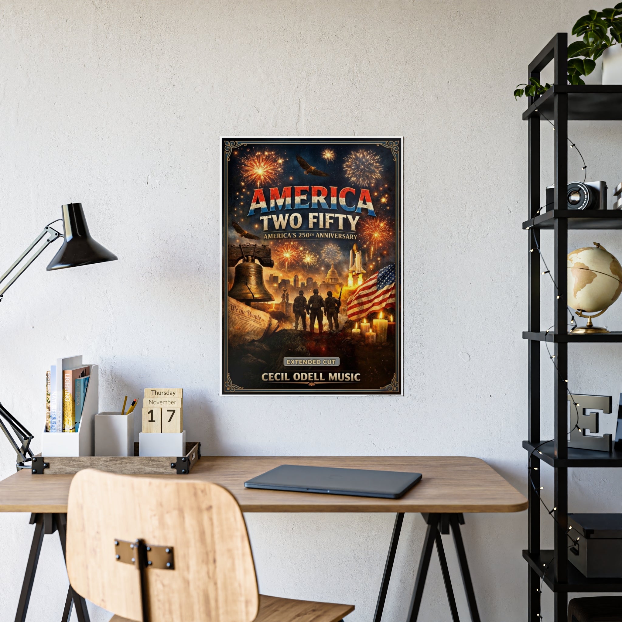 America Two Fifty Anniversary Poster: Patriotic 250th Celebration Gloss Print