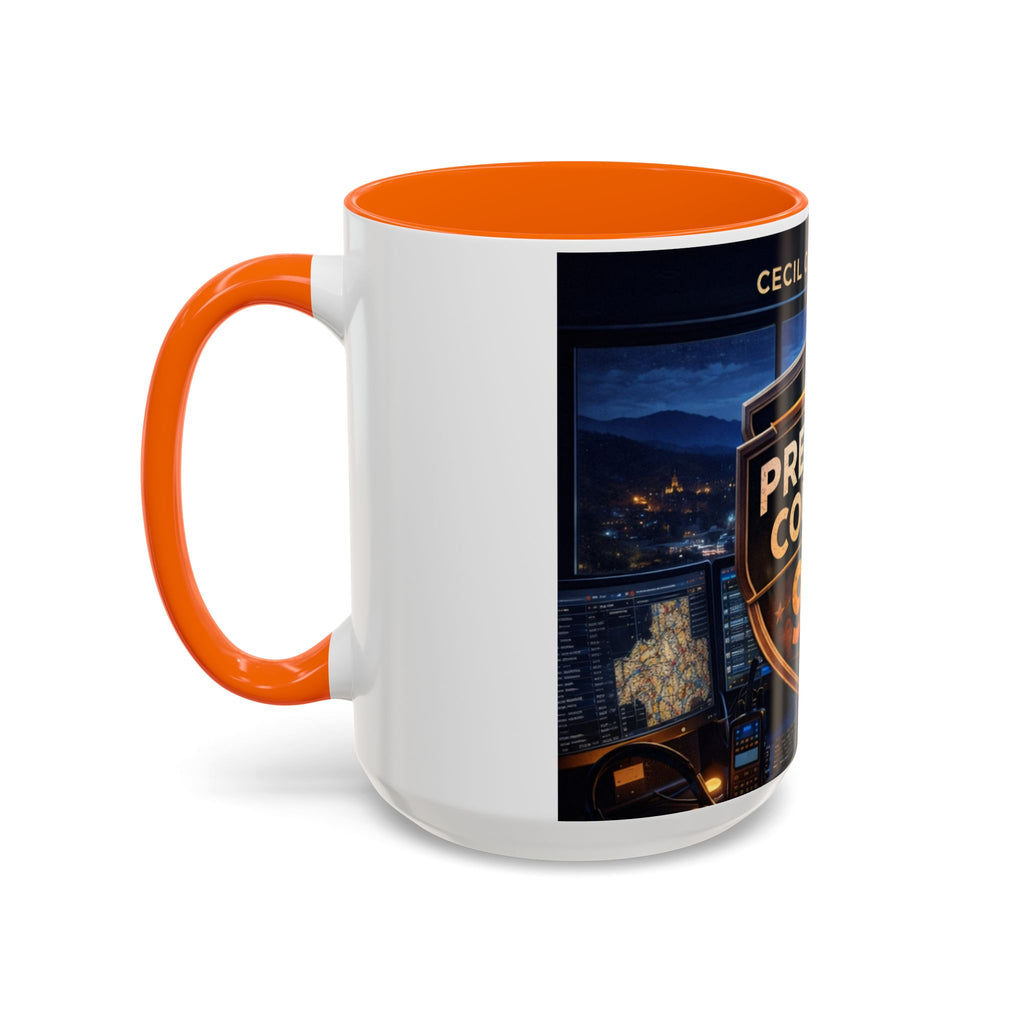 Preston County 911 Coffee Mug: Emergency Dispatch Badge Accent Mug