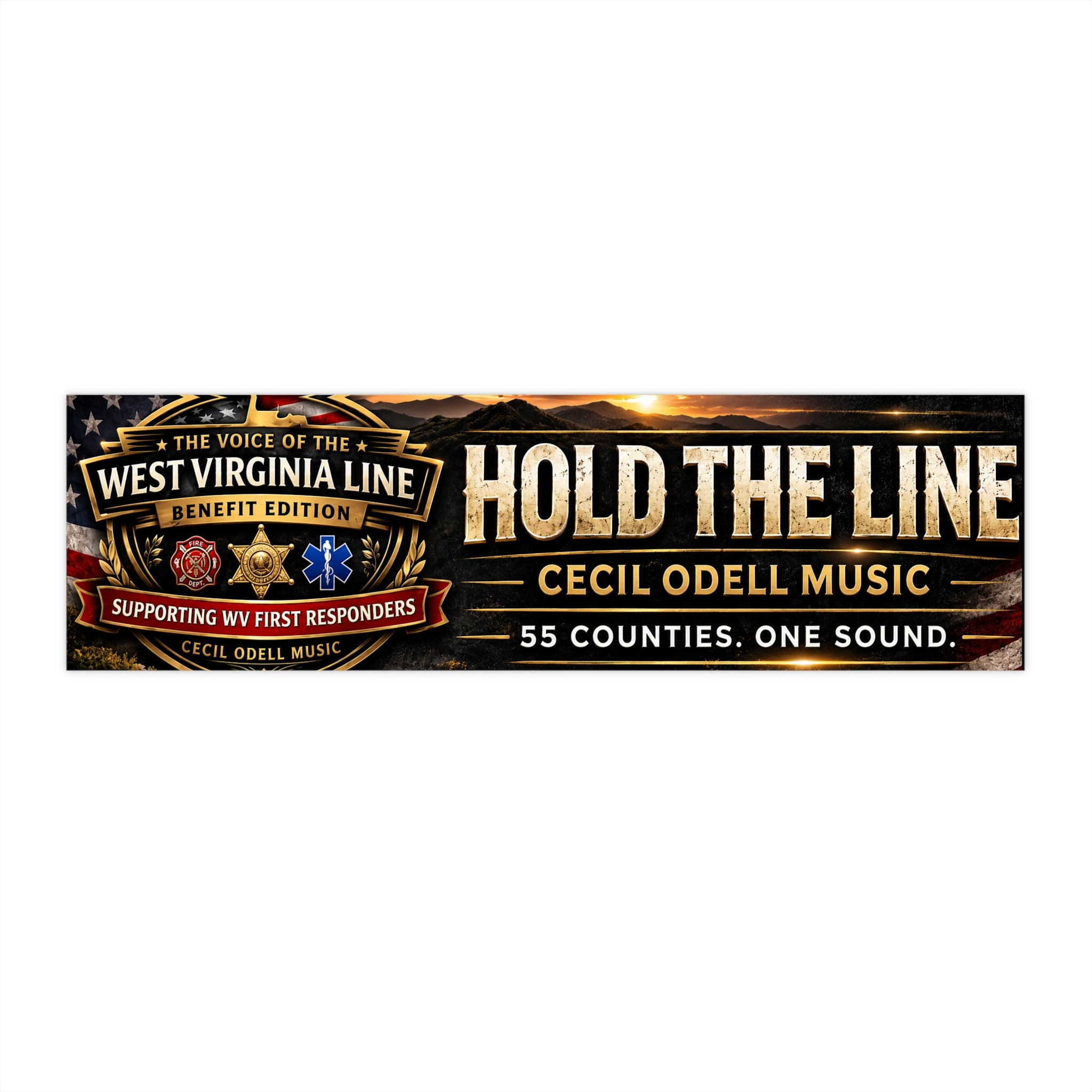 Hold The Line Bumper Sticker — West Virginia Line Benefit Edition (Support First Responders)